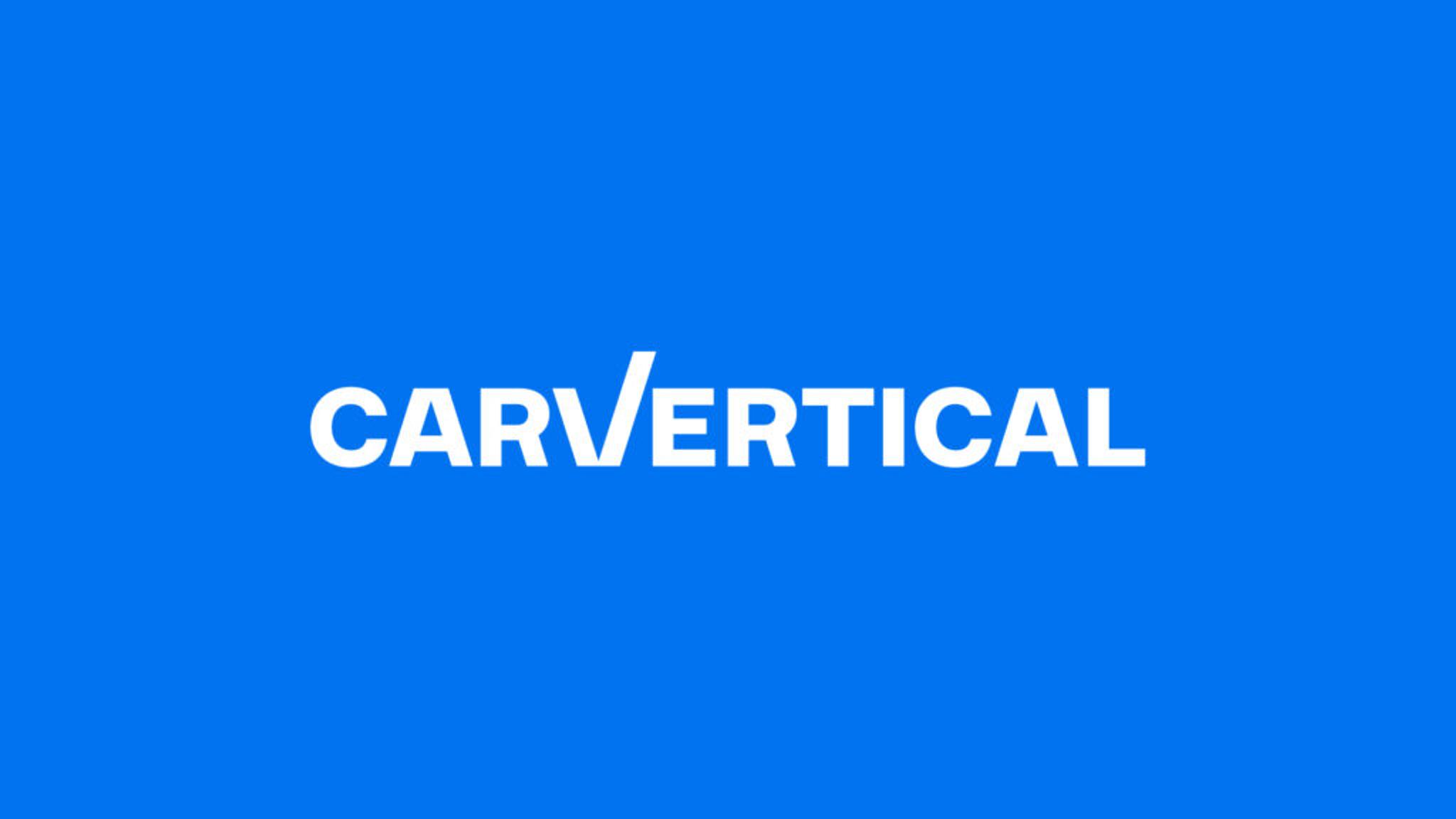 carvertical logotipas mėlynai baltas