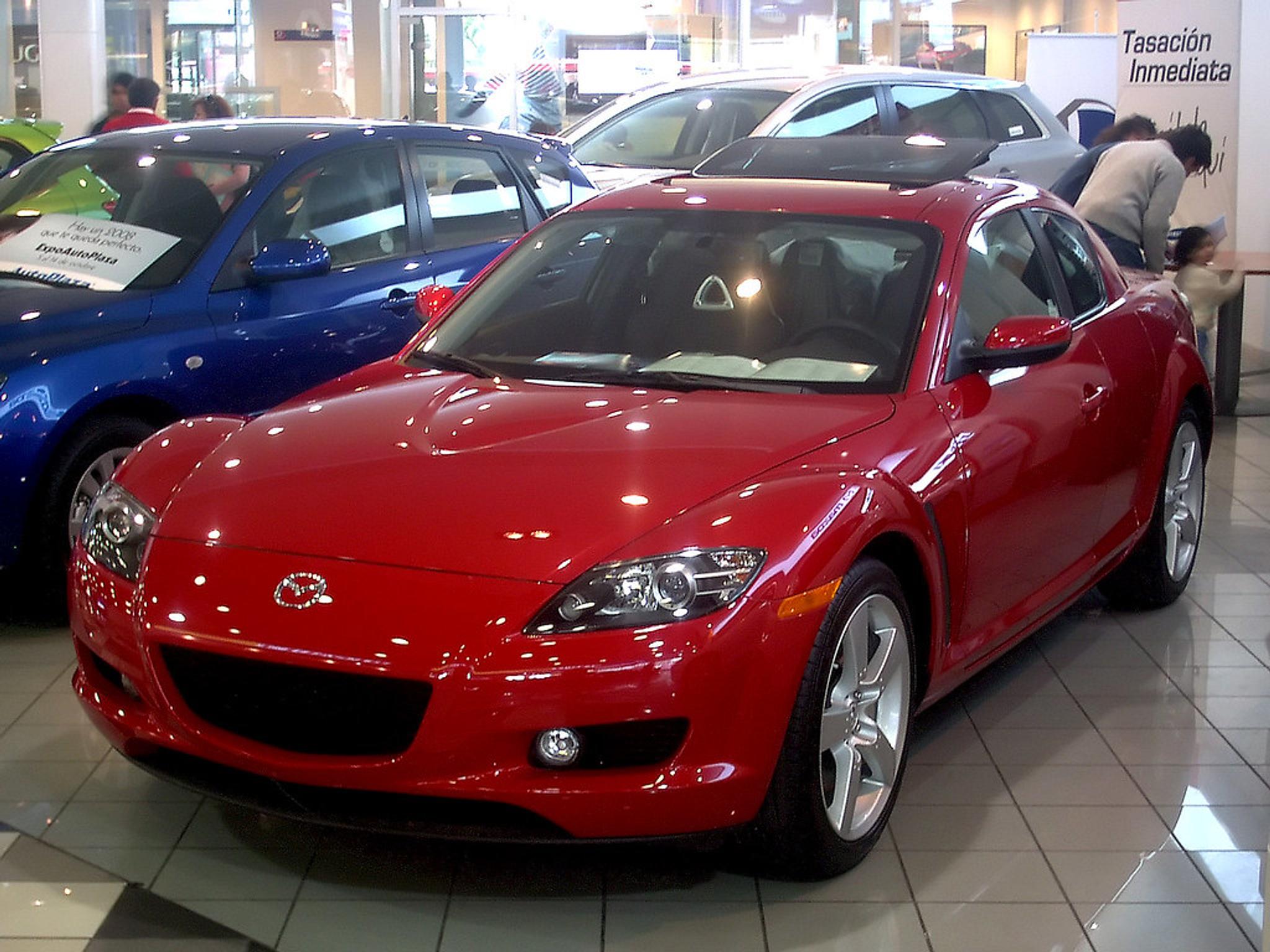 Red Mazda RX-8 1.3-liter rotary 