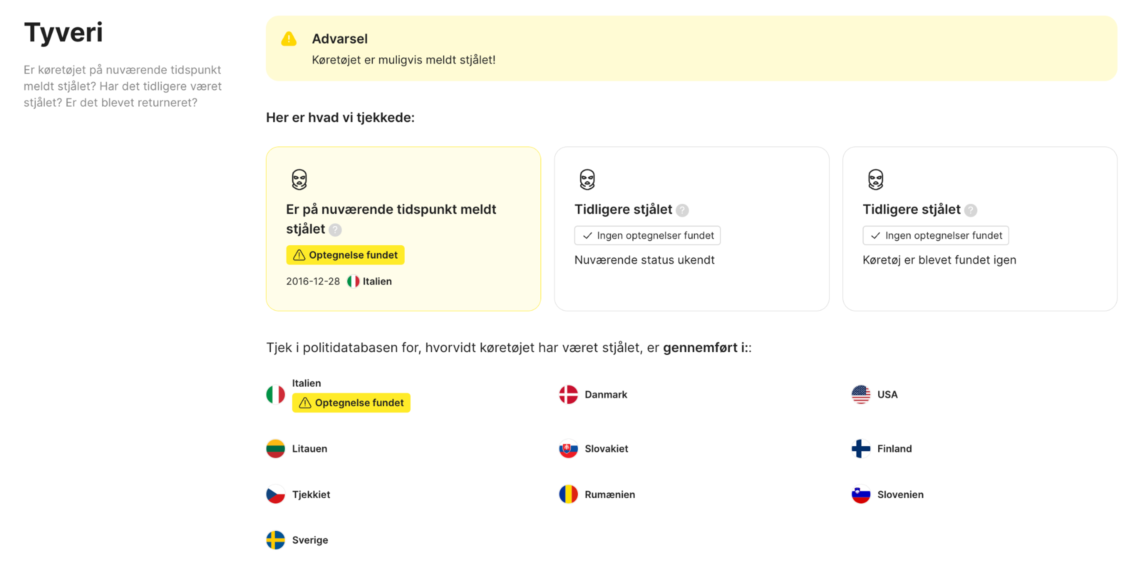 biltyveri eftersøgt pt