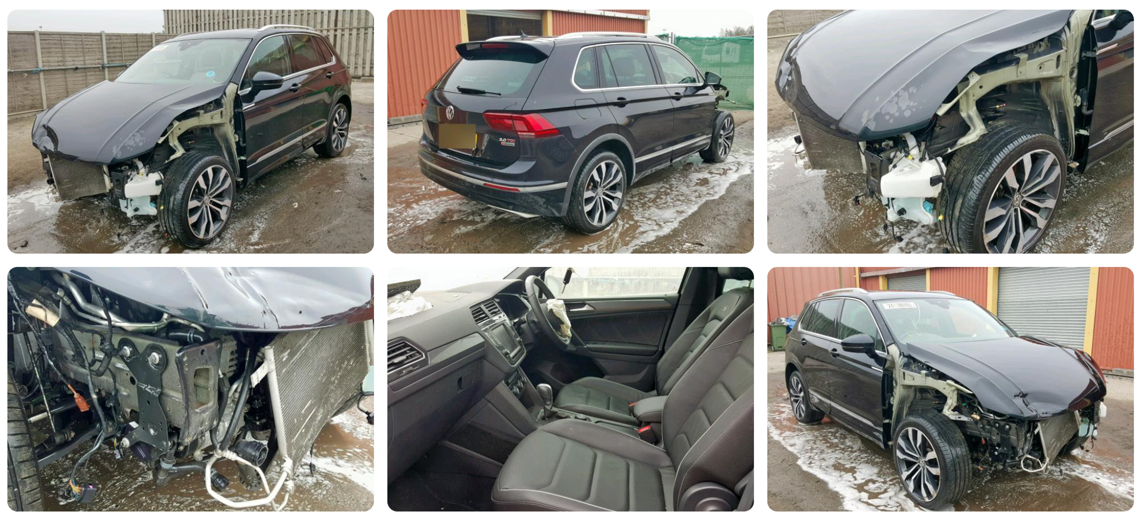 photos of a crashed vw tiguan