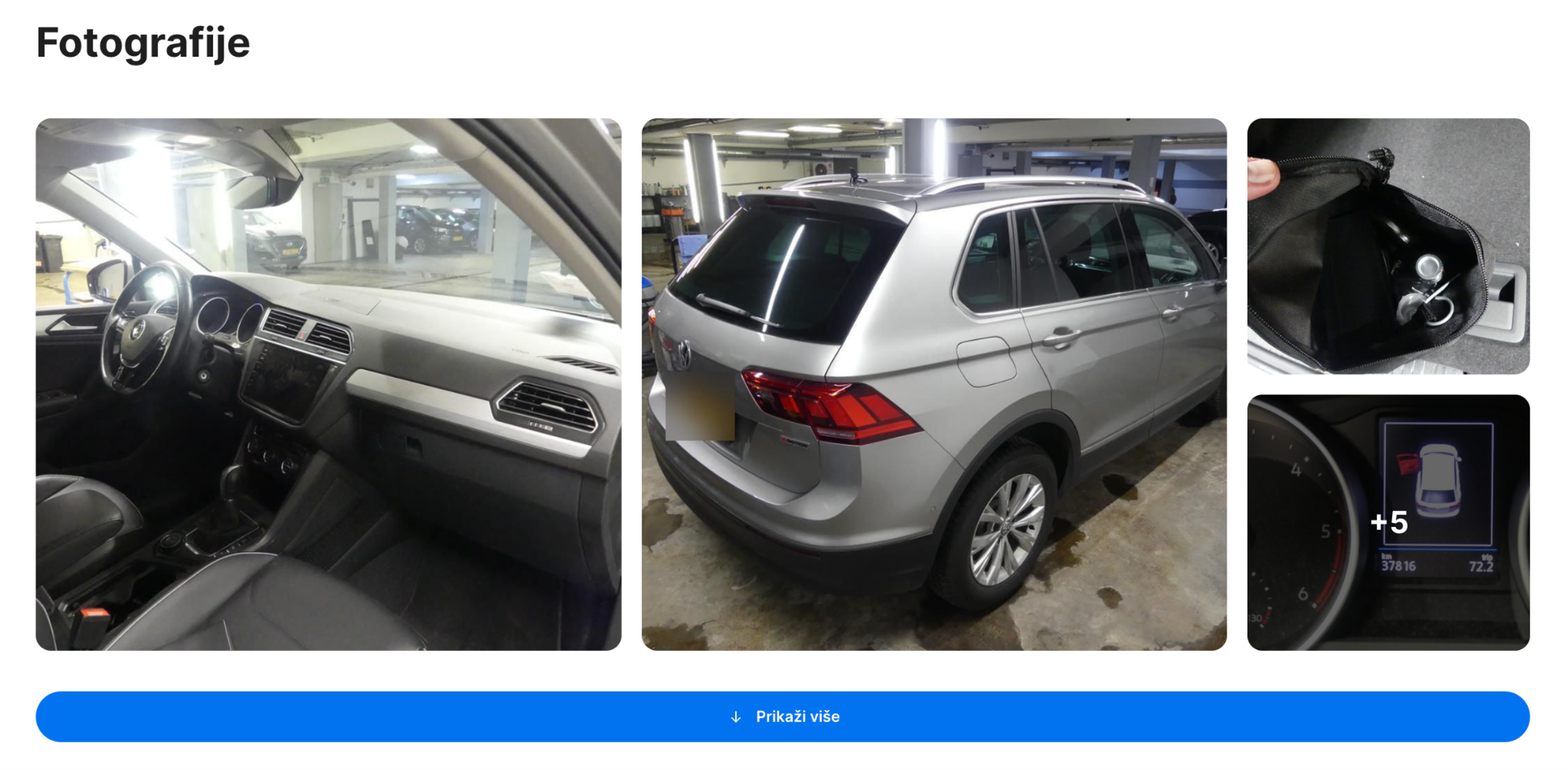 Odeljak sa fotografijama u izveštaju carVertical