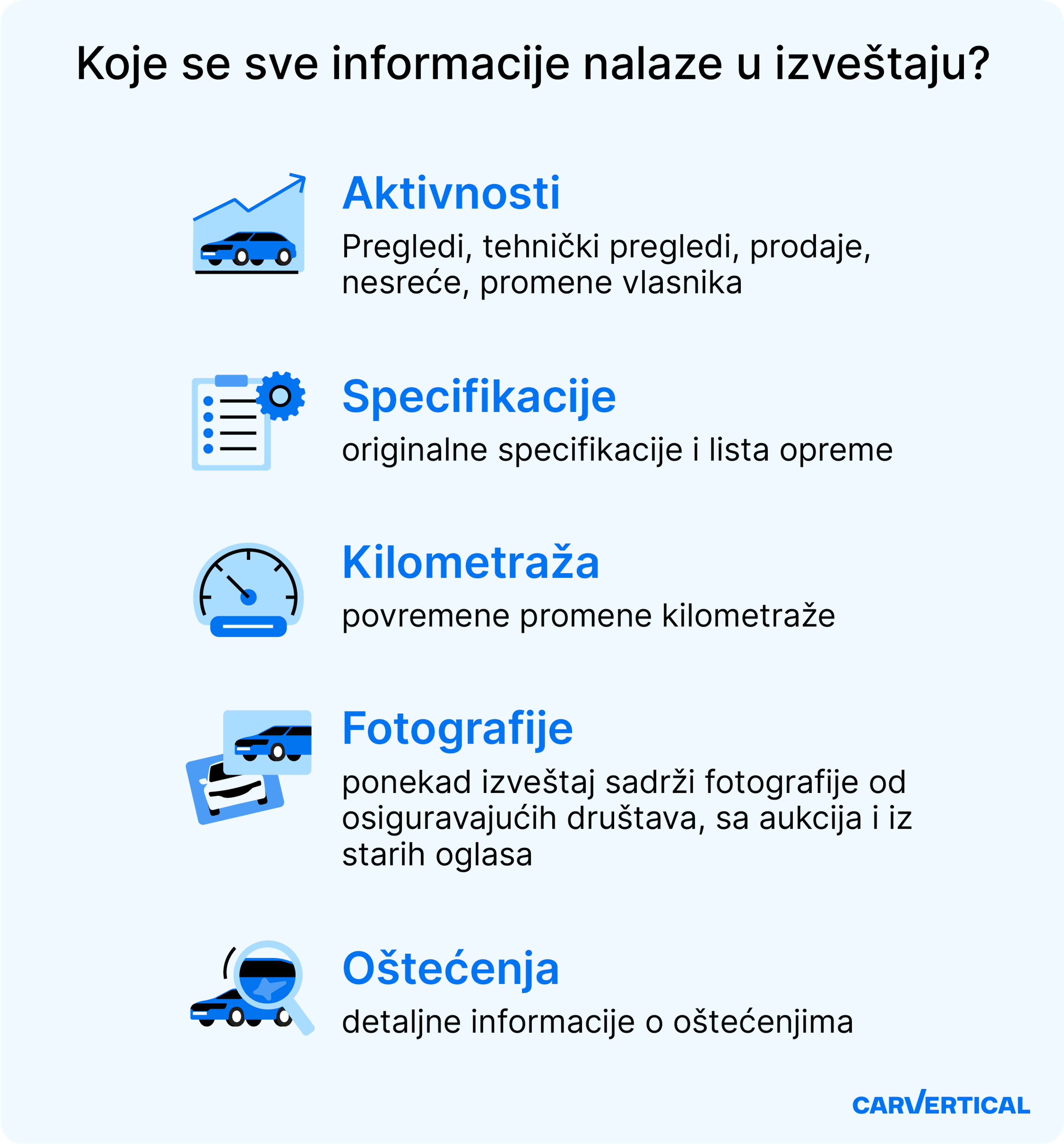 Koje se sve informacije nalaze u izveštaju?