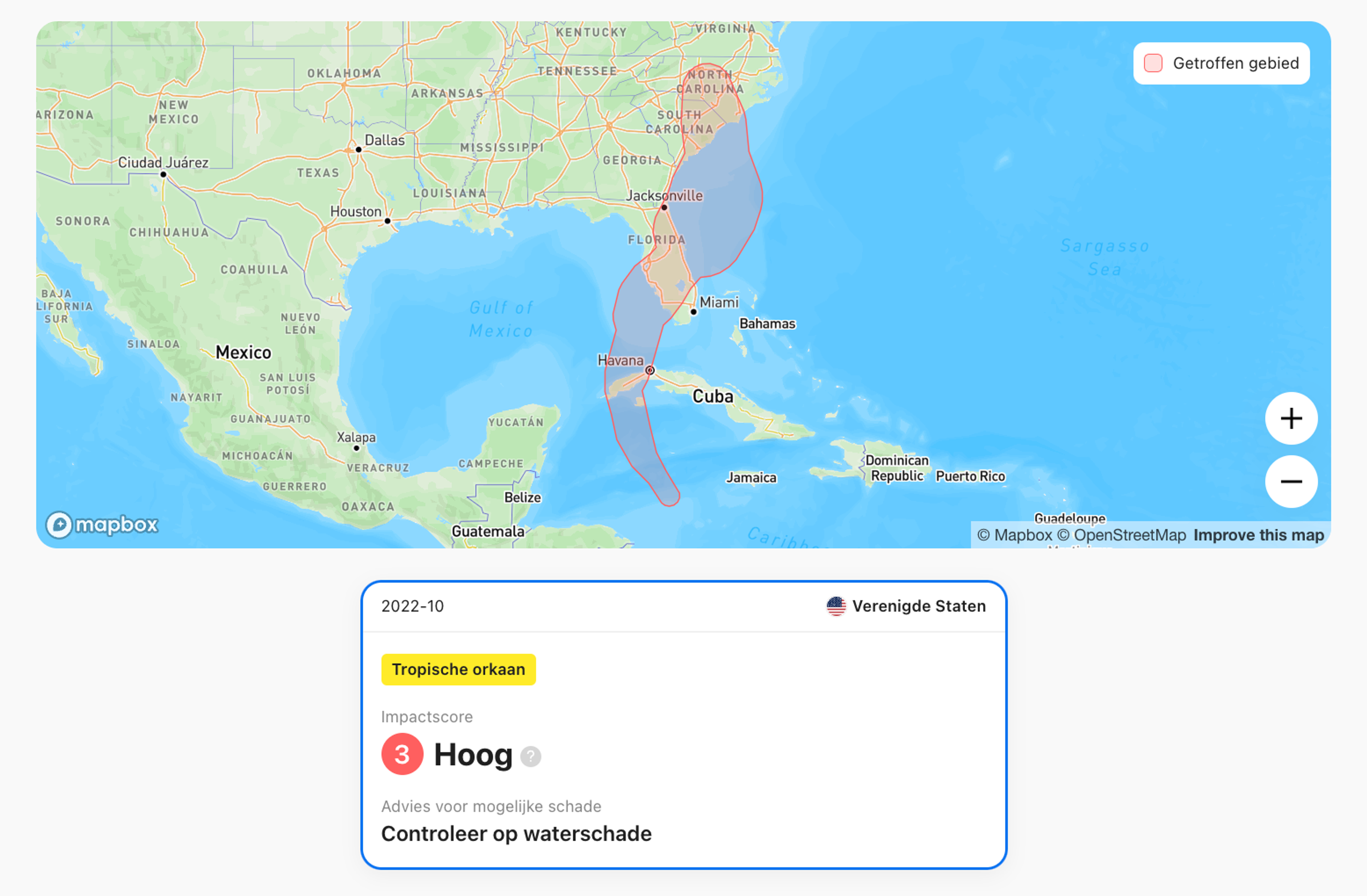 Tropische cycloonrecord in een voertuiggeschiedenisrapport