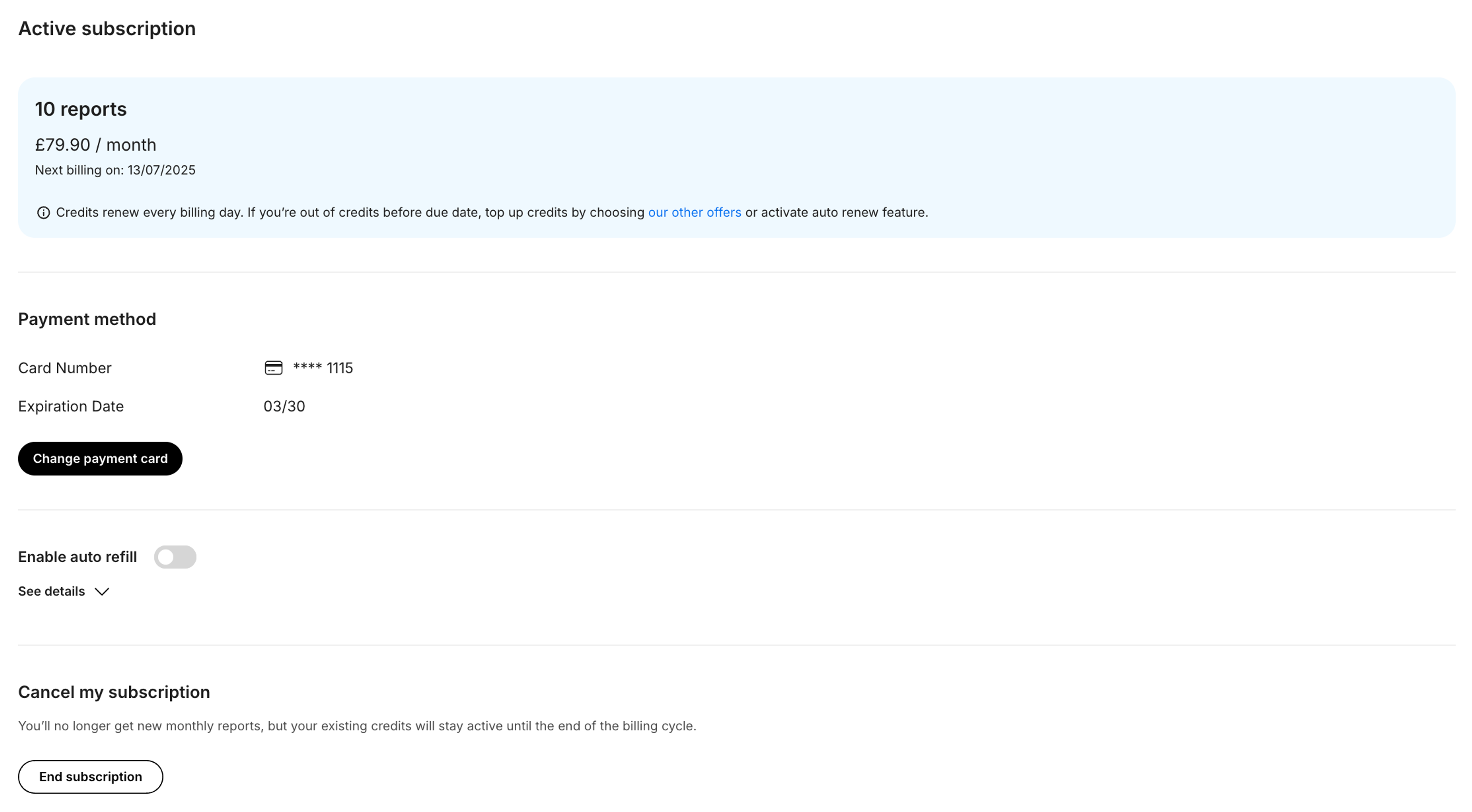 active subscription plans
