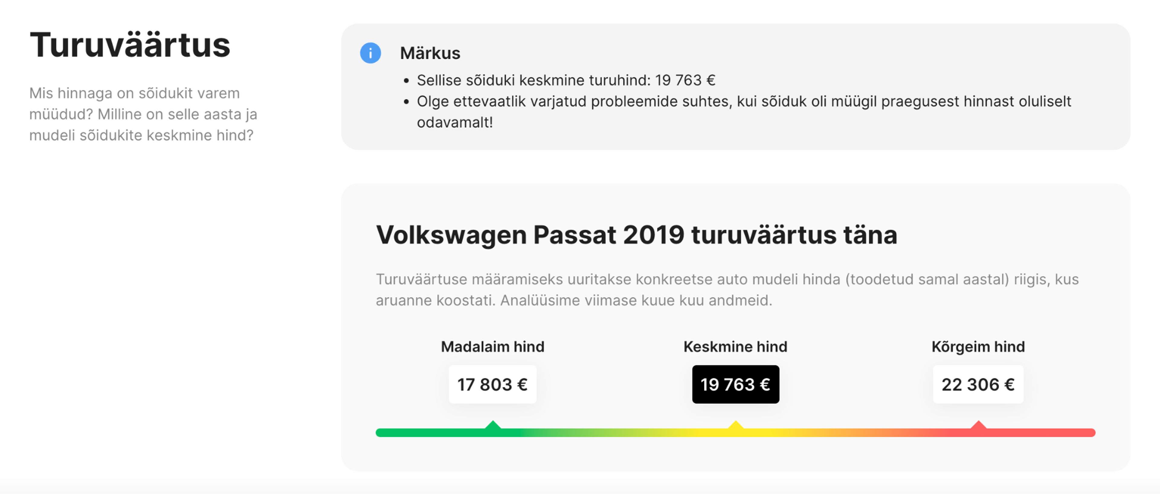 auto hindamise rubriik carVerticali aruandes