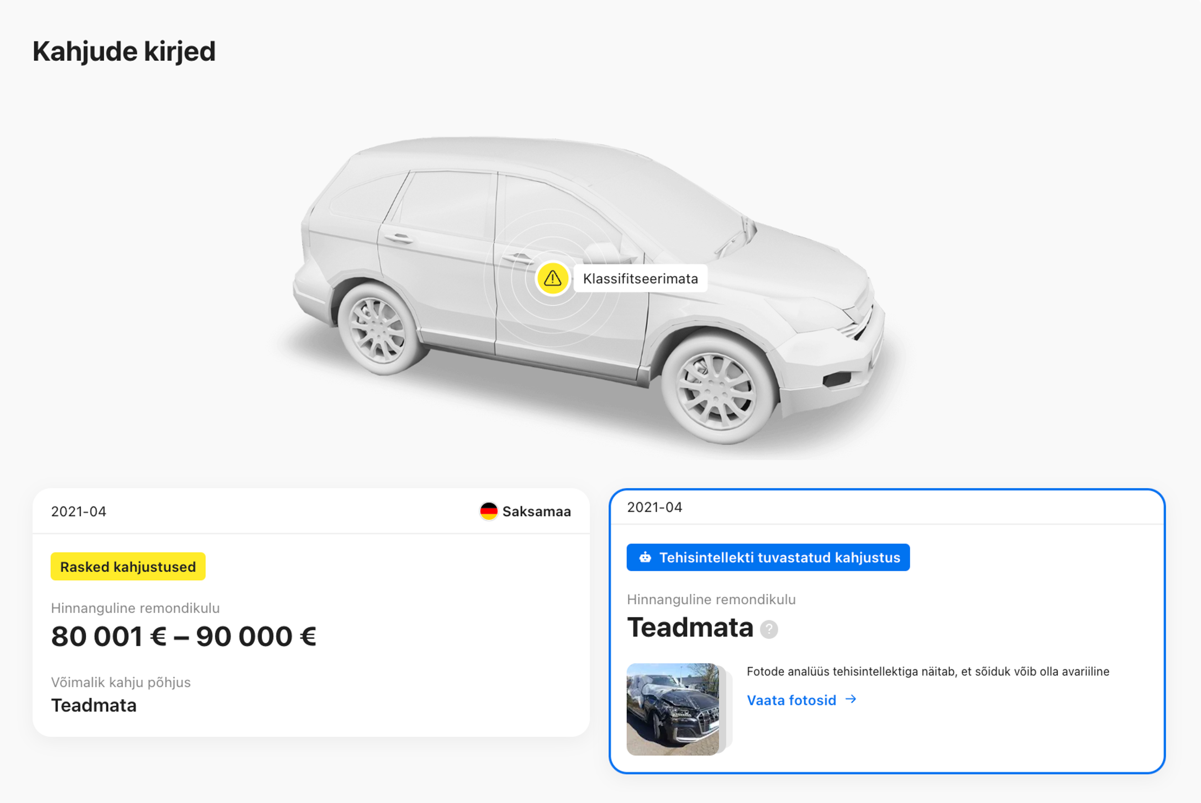 AI tuvastas sõidukifotodelt kahjustusi