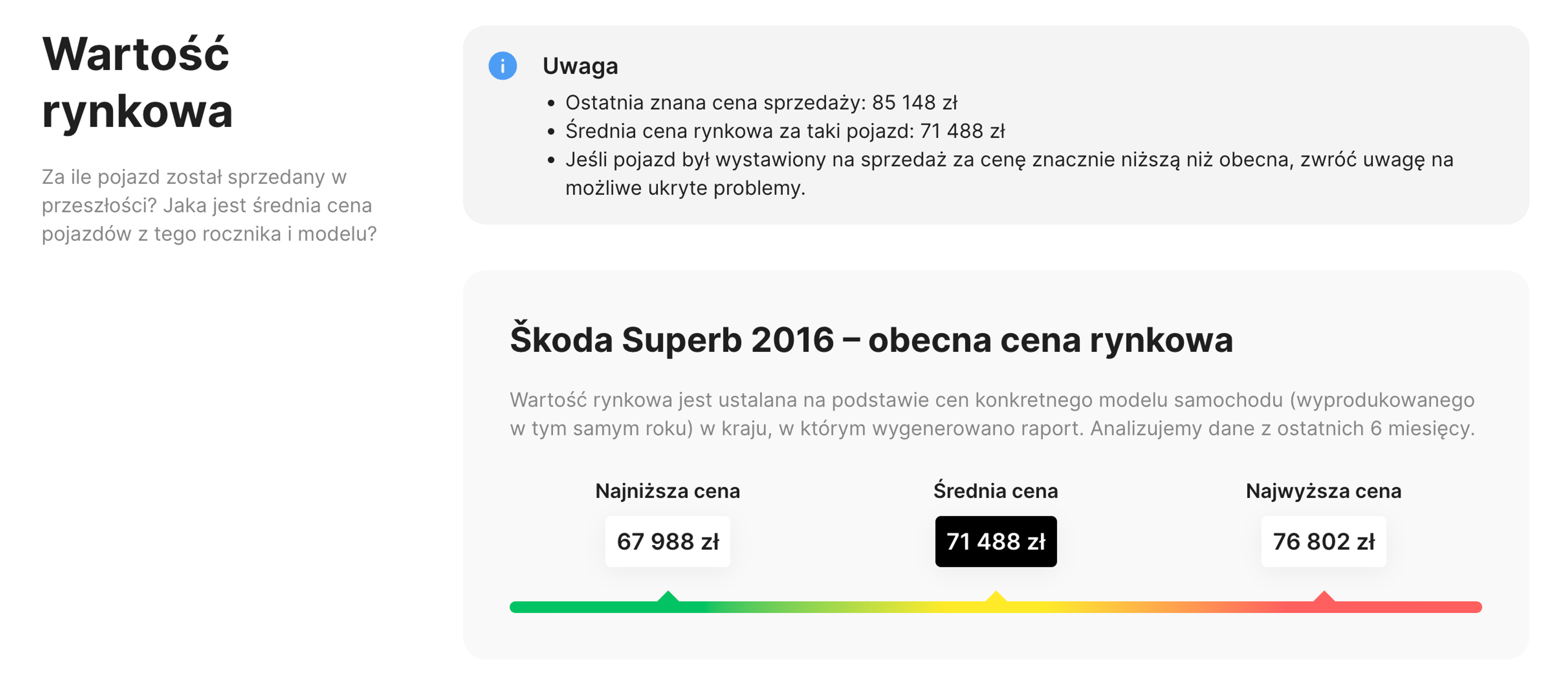 Wartość rynkowa Škody Superb (2016) w raporcie carVertical