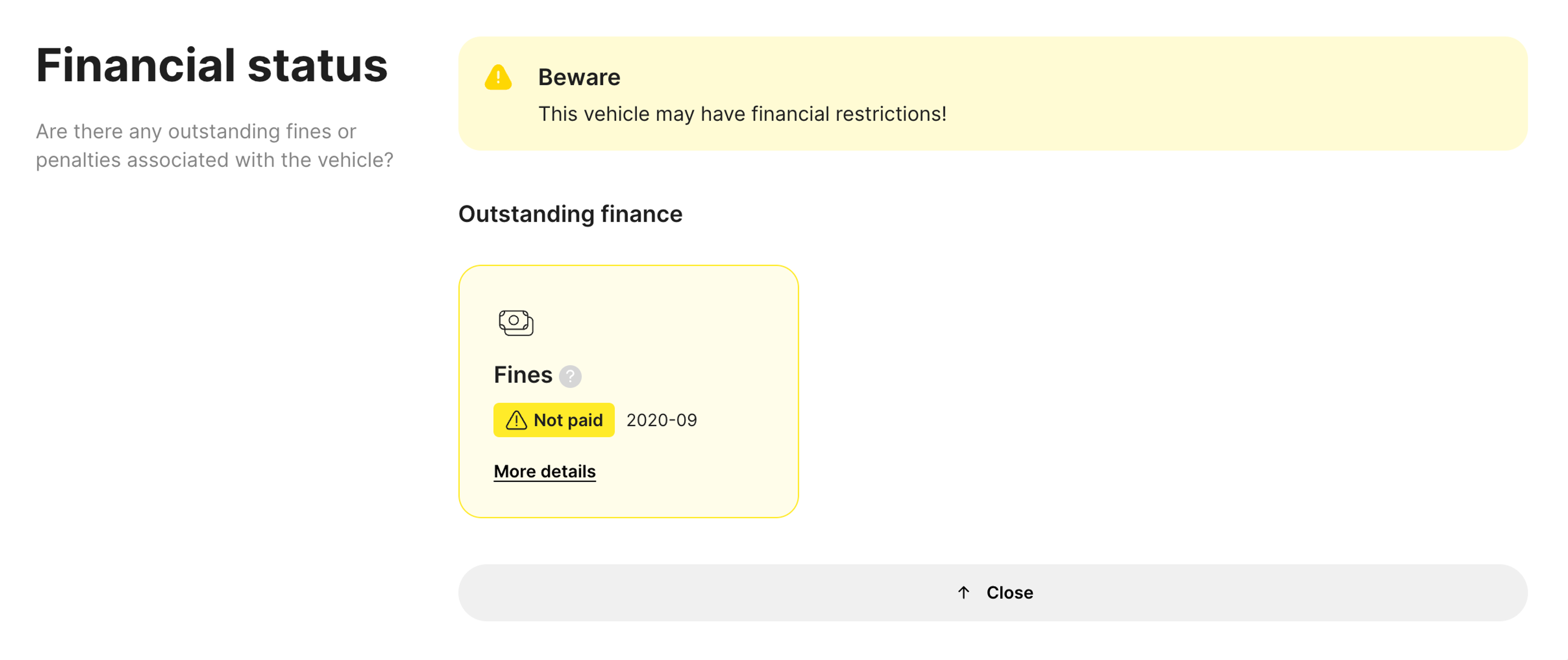 fines found in carVertical report