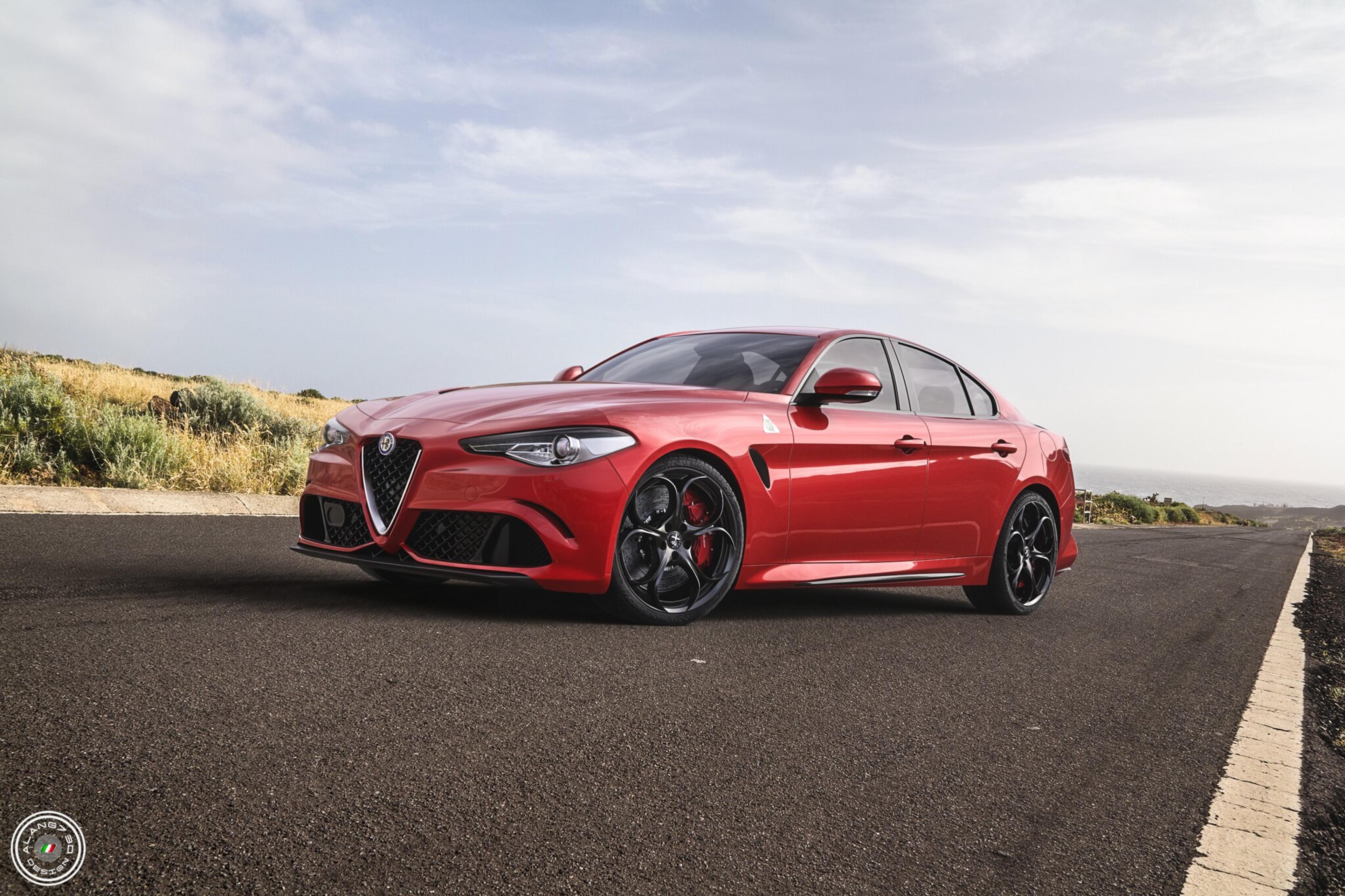 Czerwona Alfa Romeo Giulia Quadrifoglio