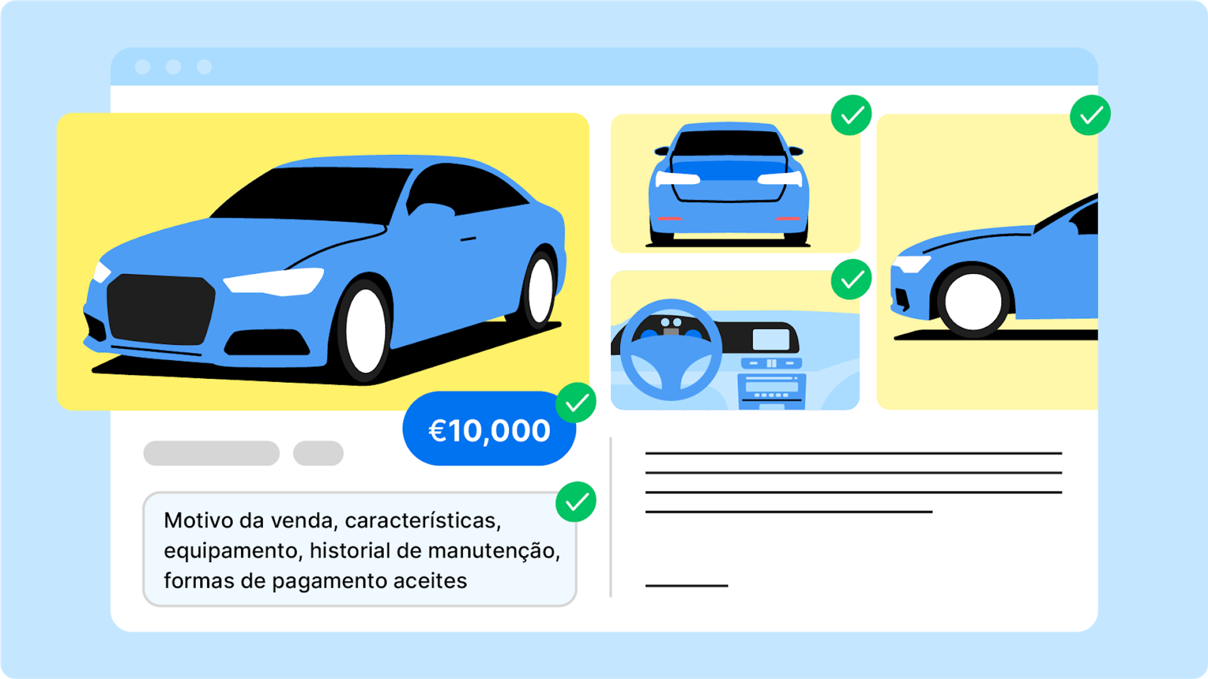 O que incluir num anúncio de automóvel