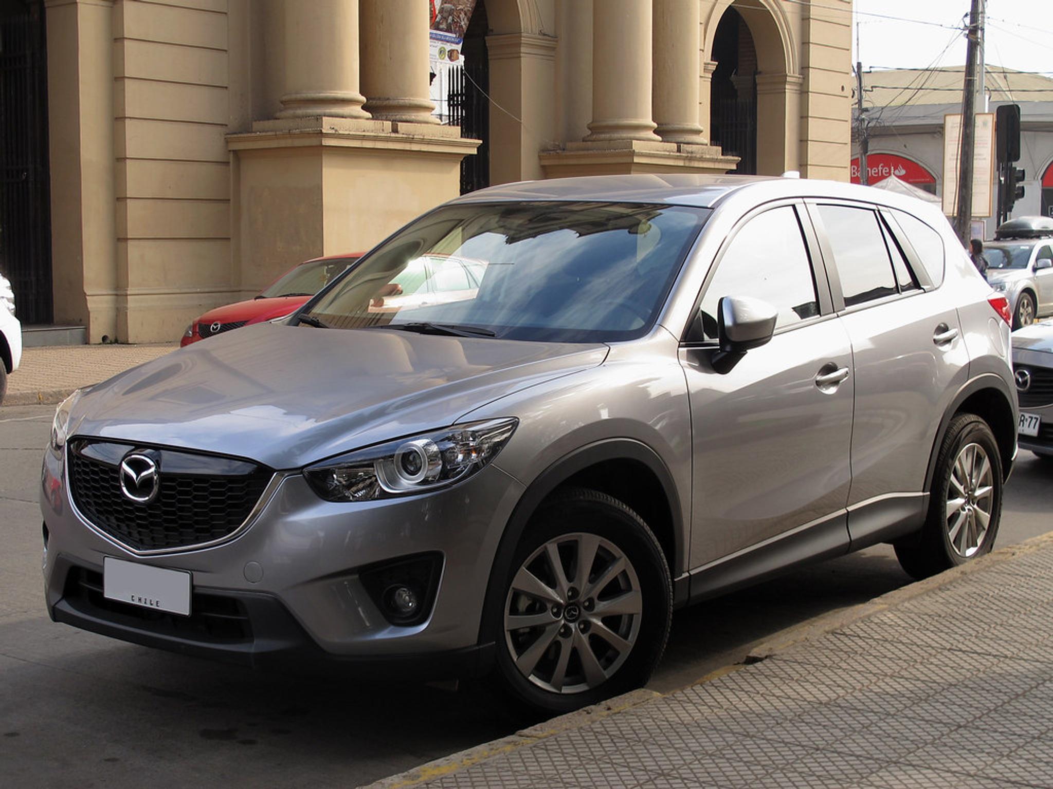 Silver Mazda CX-5 parked in a city