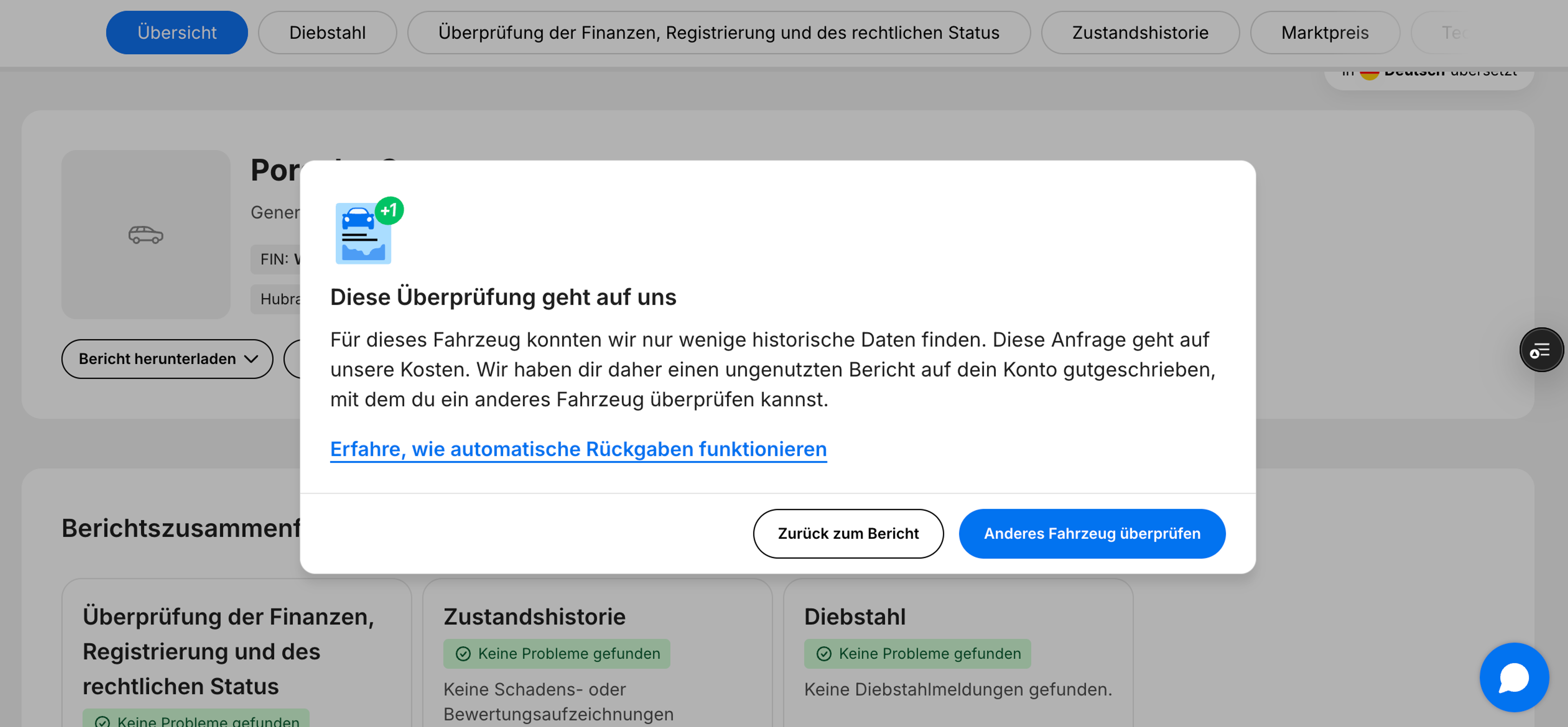 Unauffällig-Bericht