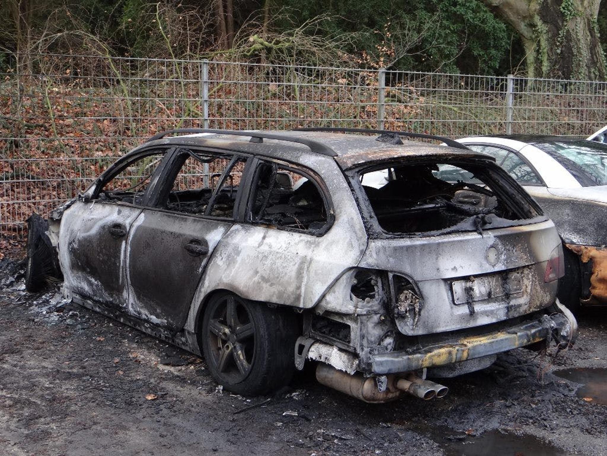 burnt down car