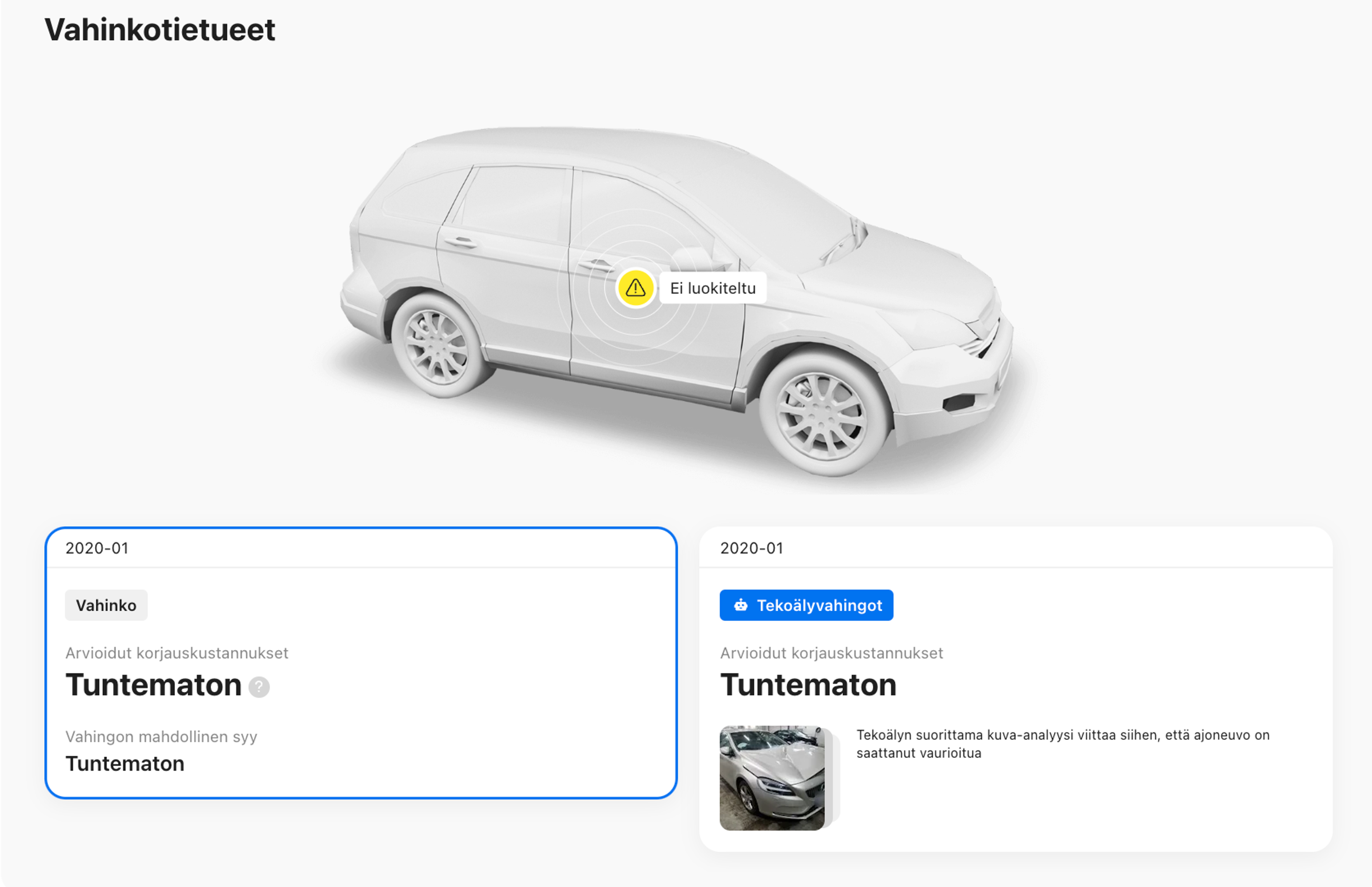 Tekoäly havaitsi vaurioita ajoneuvokuvista