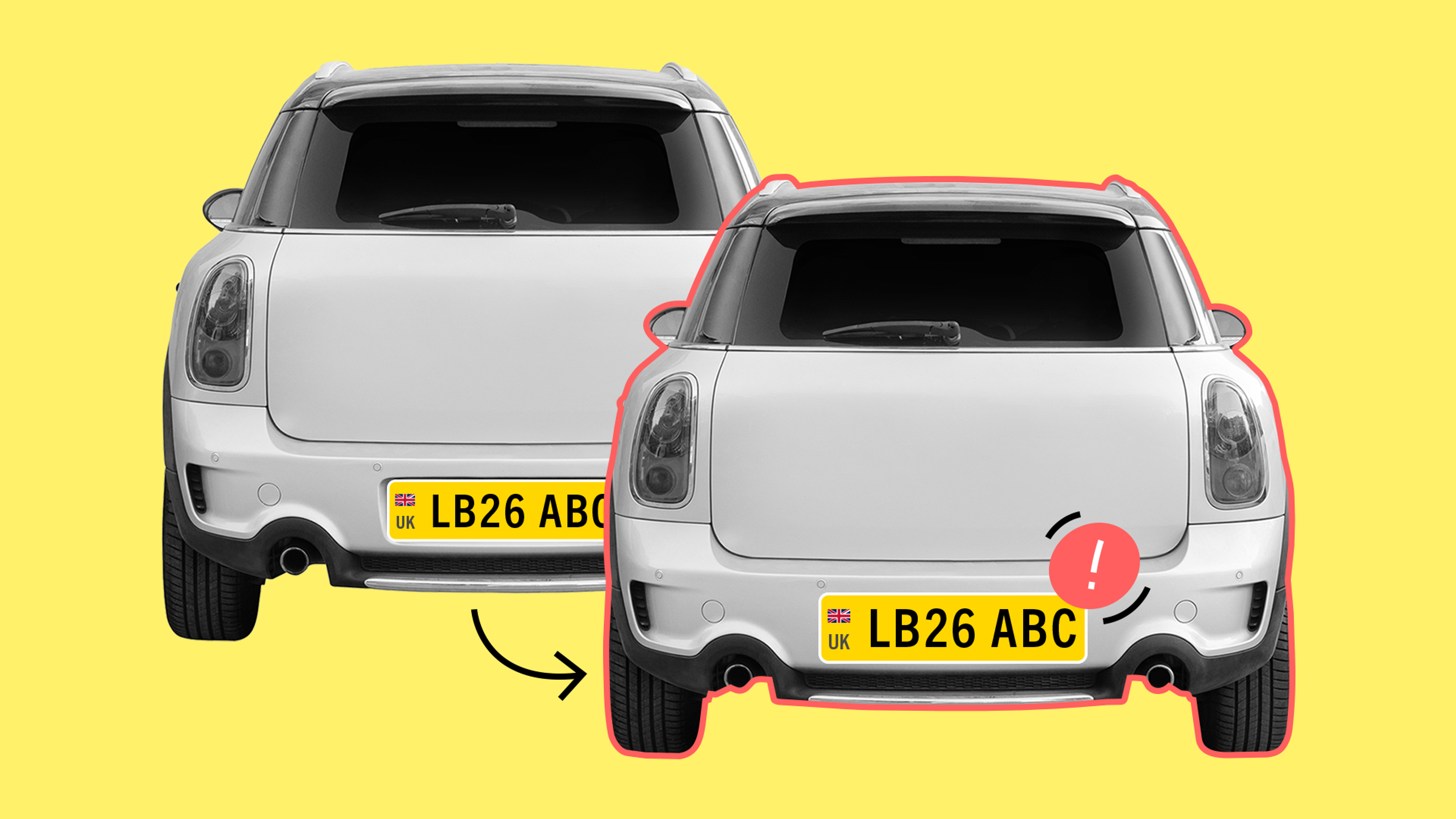 A white car being cloned