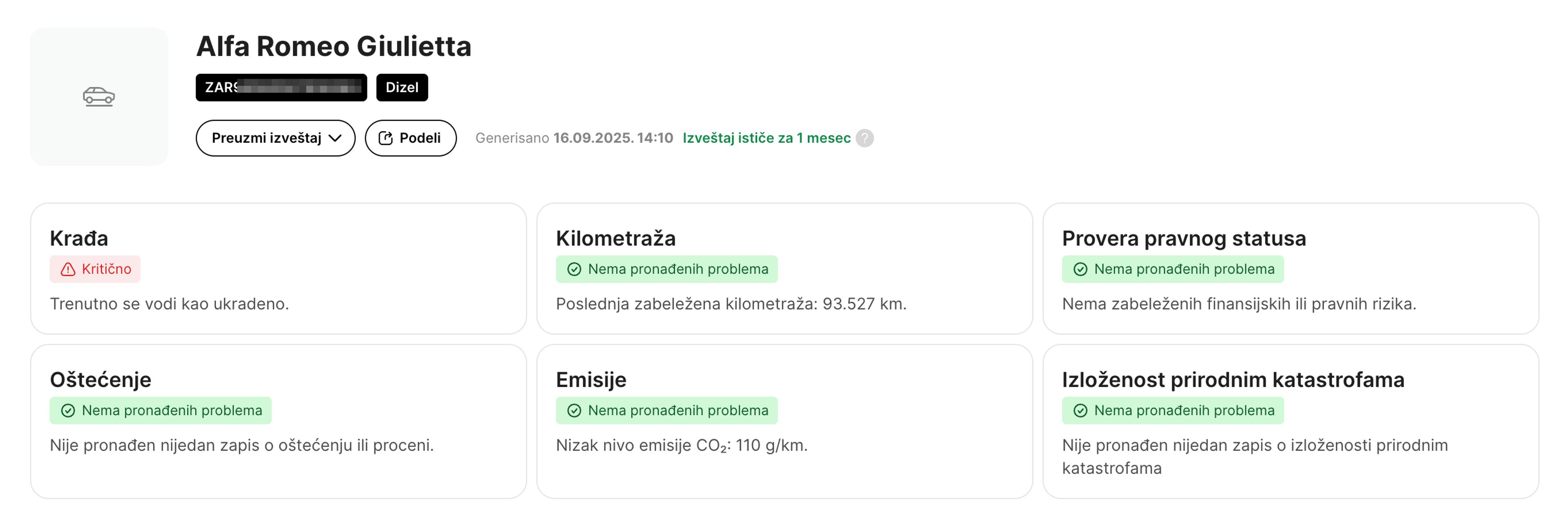 carVertical funkcije