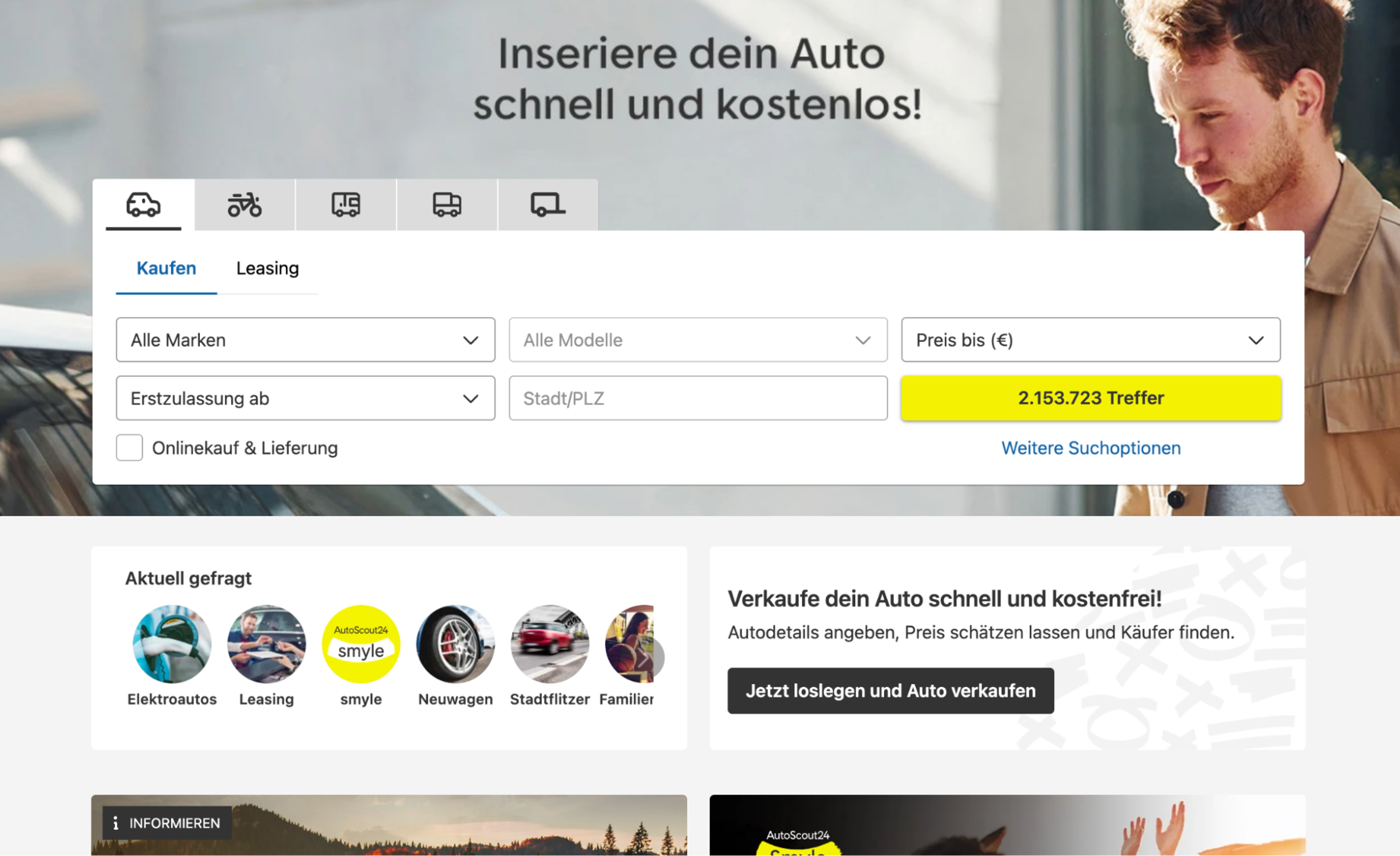 Домашня сторінка Autoscout24