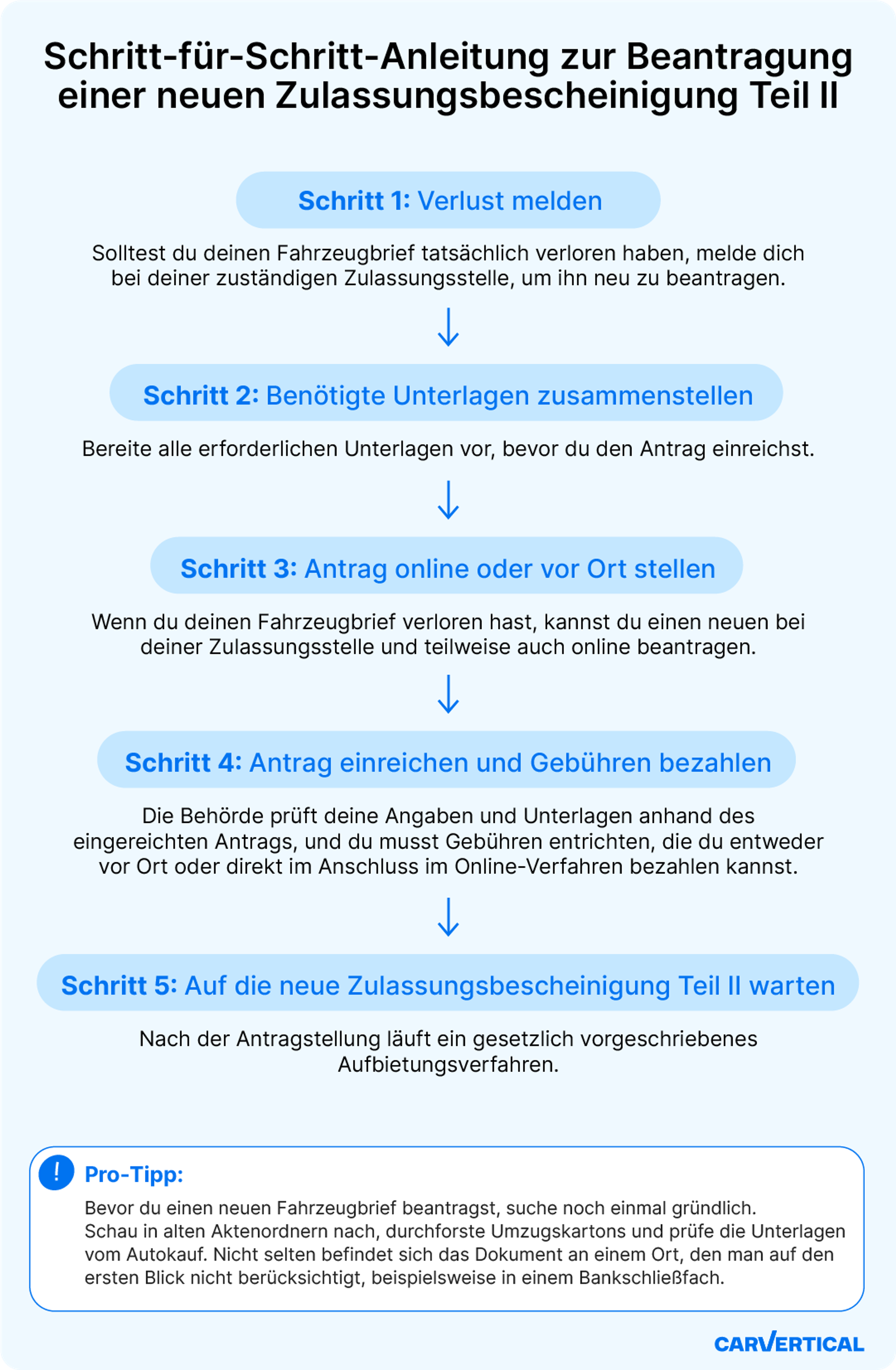 Schritt-für-Schritt-Anleitung zur Beantragung einer neuen Zulassungsbescheinigung Teil II