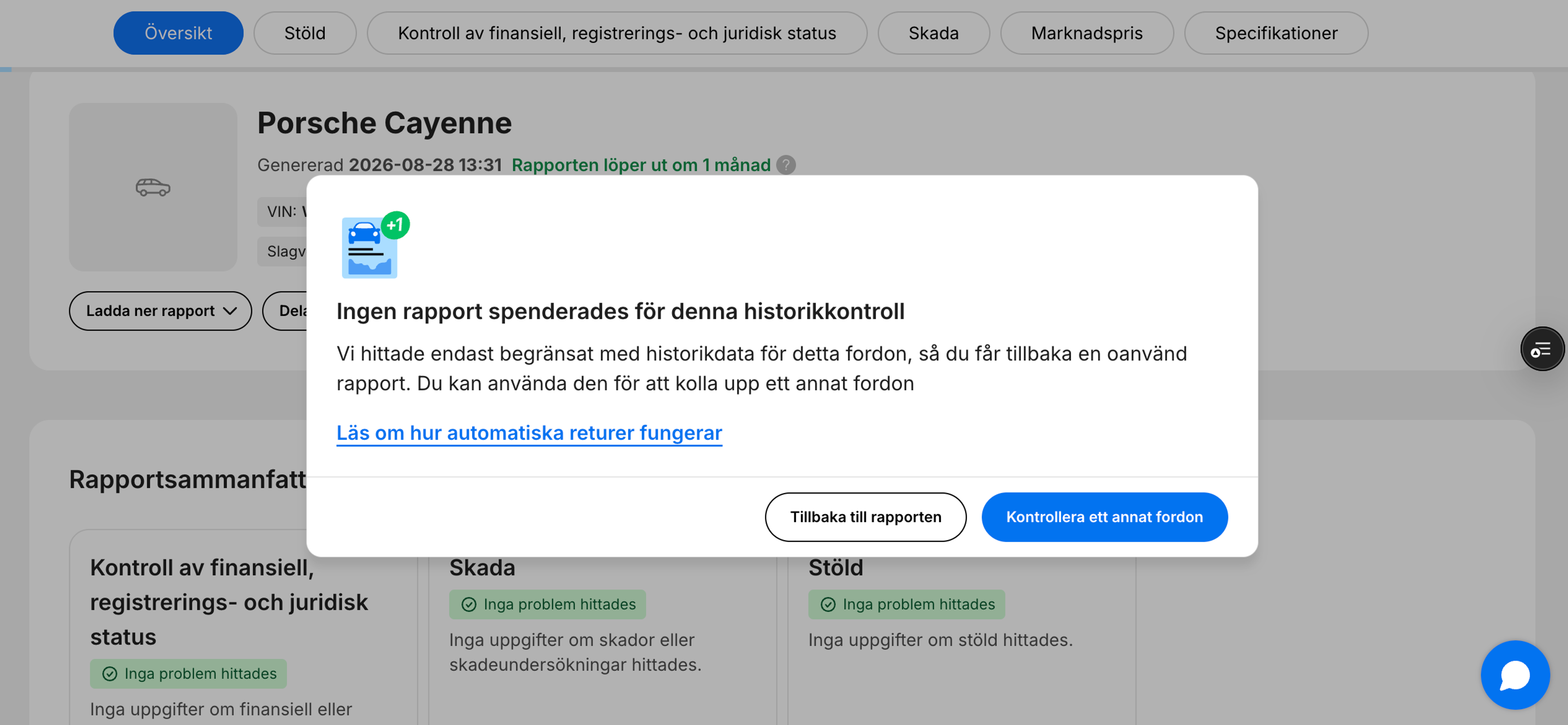 rapport om utebliven säkerhet