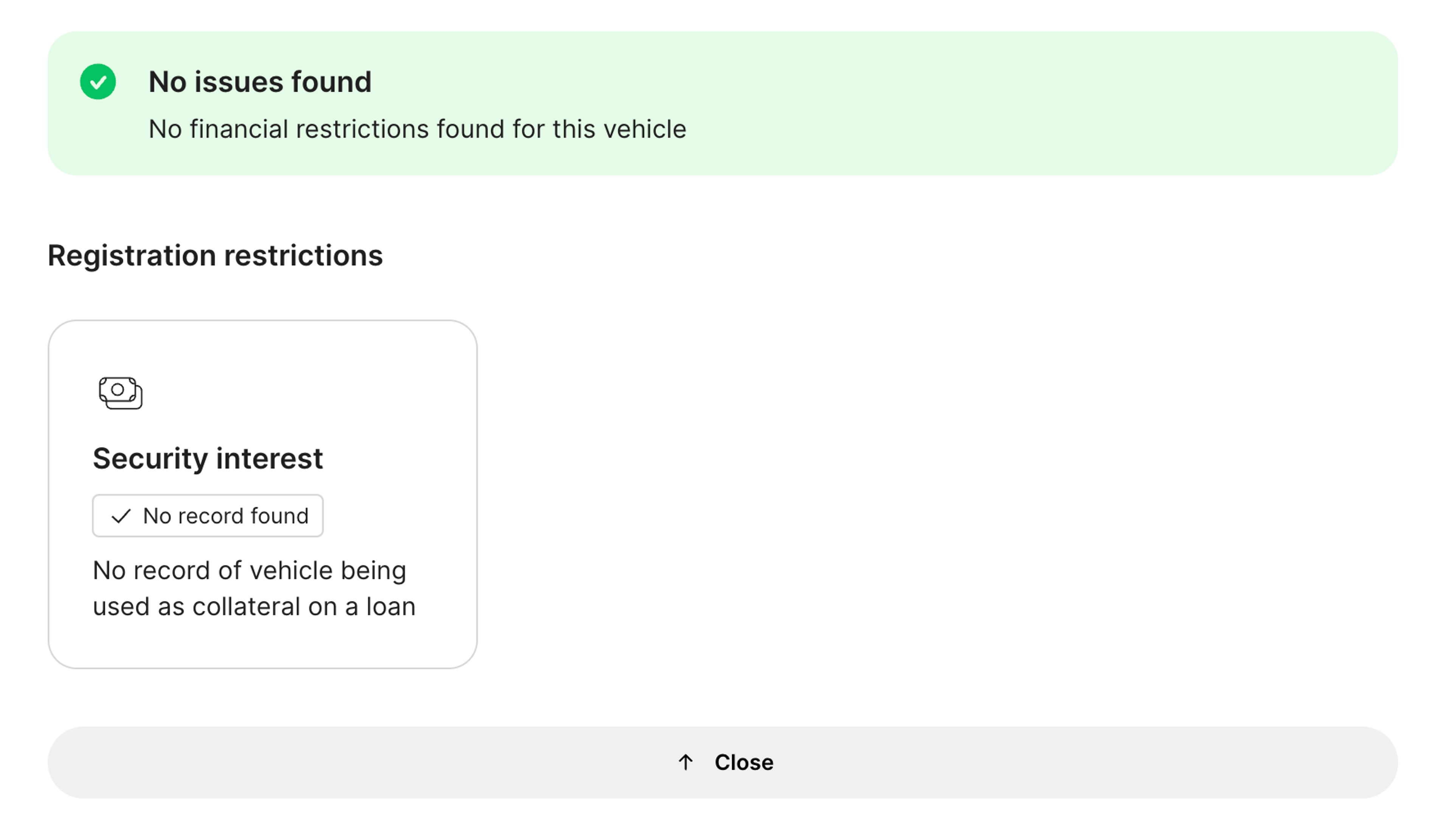 Status založnog interesa u izvještaju carVertical-a