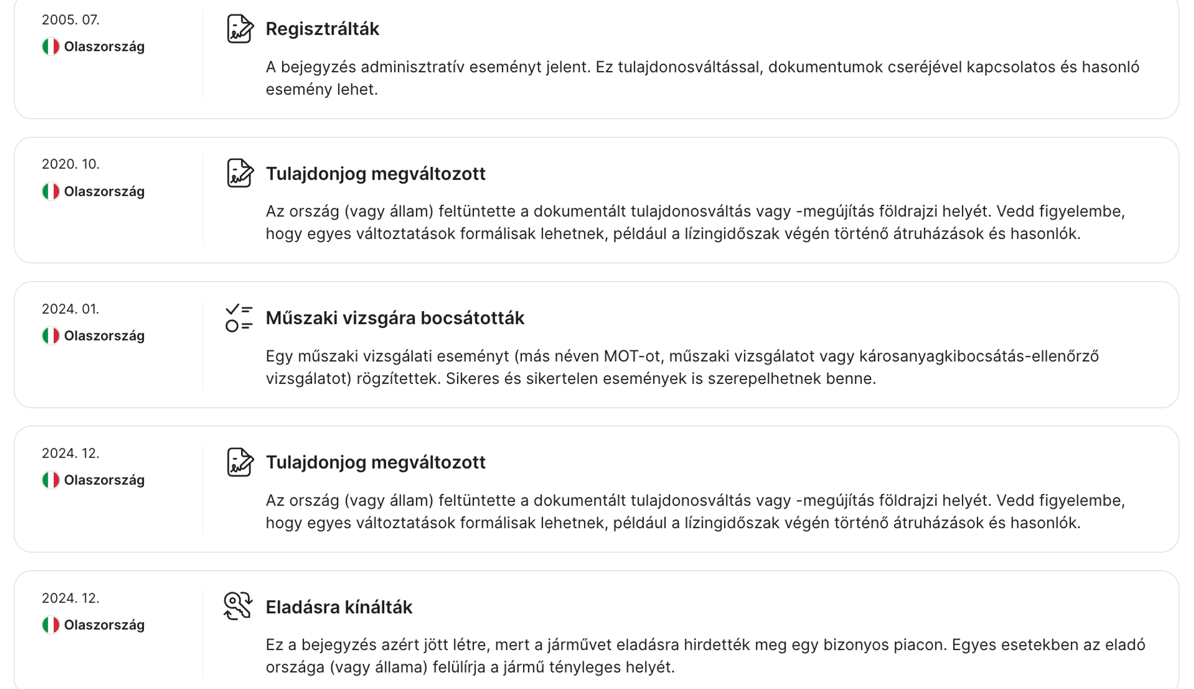 Járműtörténeti jelentés