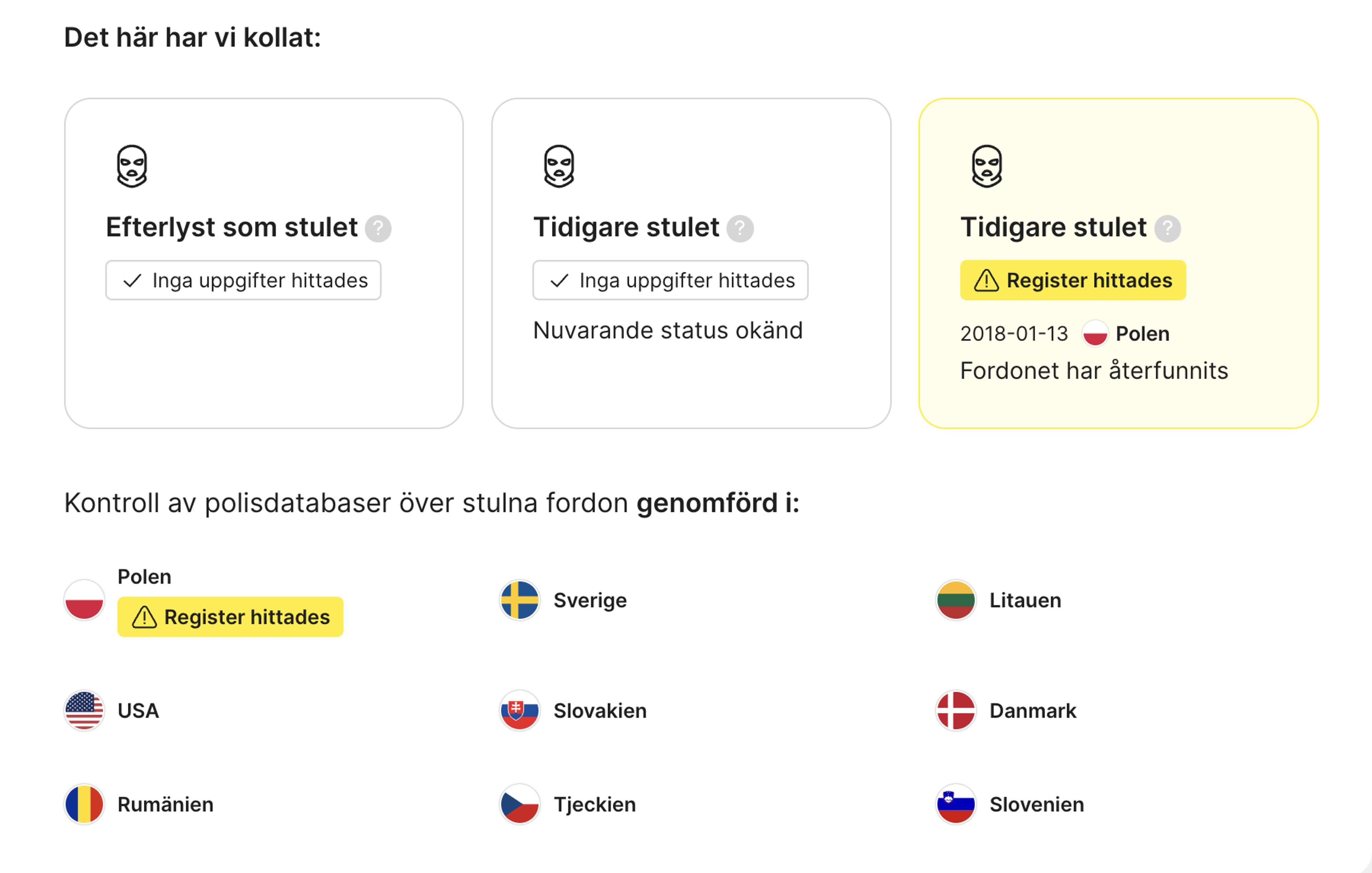 länder kontrollerade för stölddata