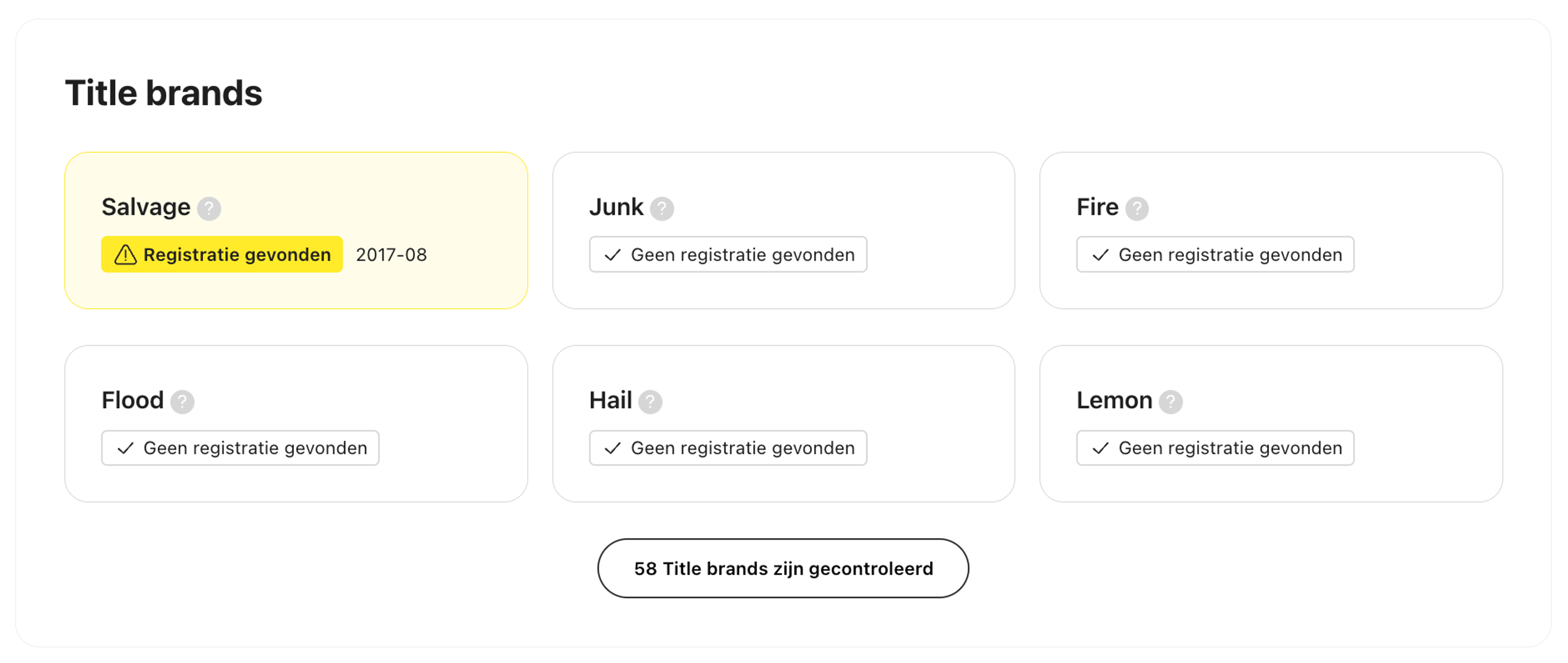 Branded titles in het carVertical-rapport