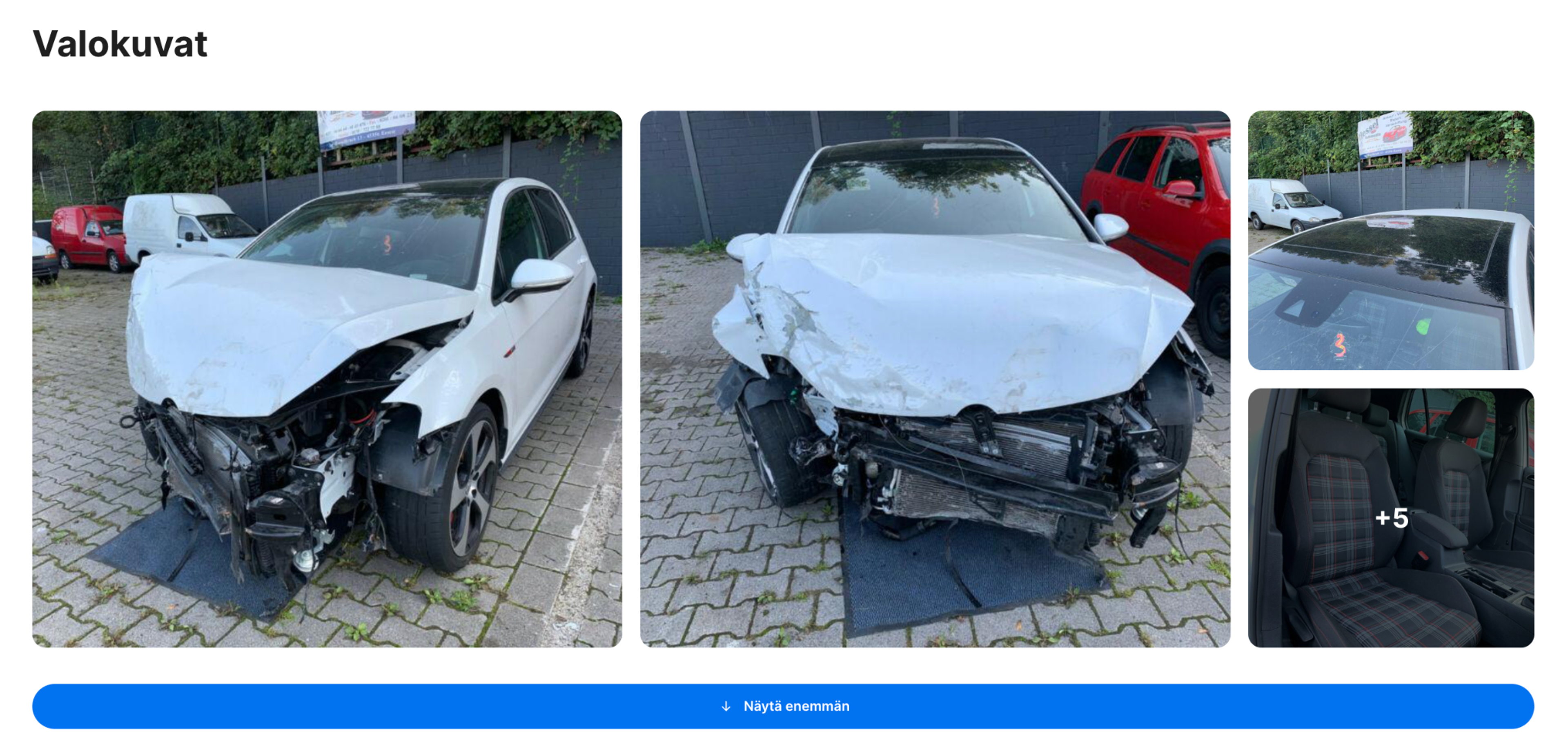Näkyviä vaurioita