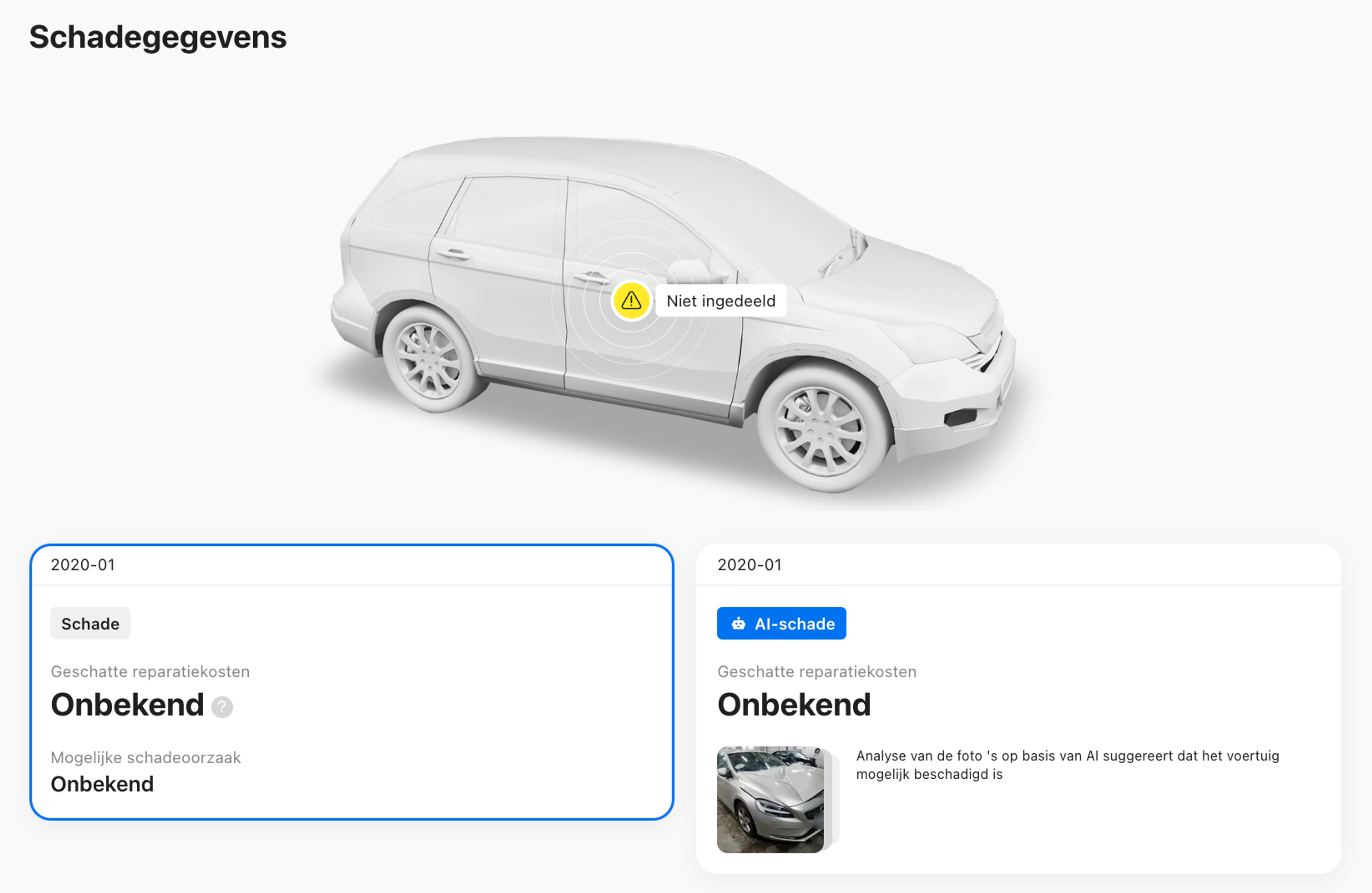 AI heeft schade gedetecteerd op basis van voertuigfoto's