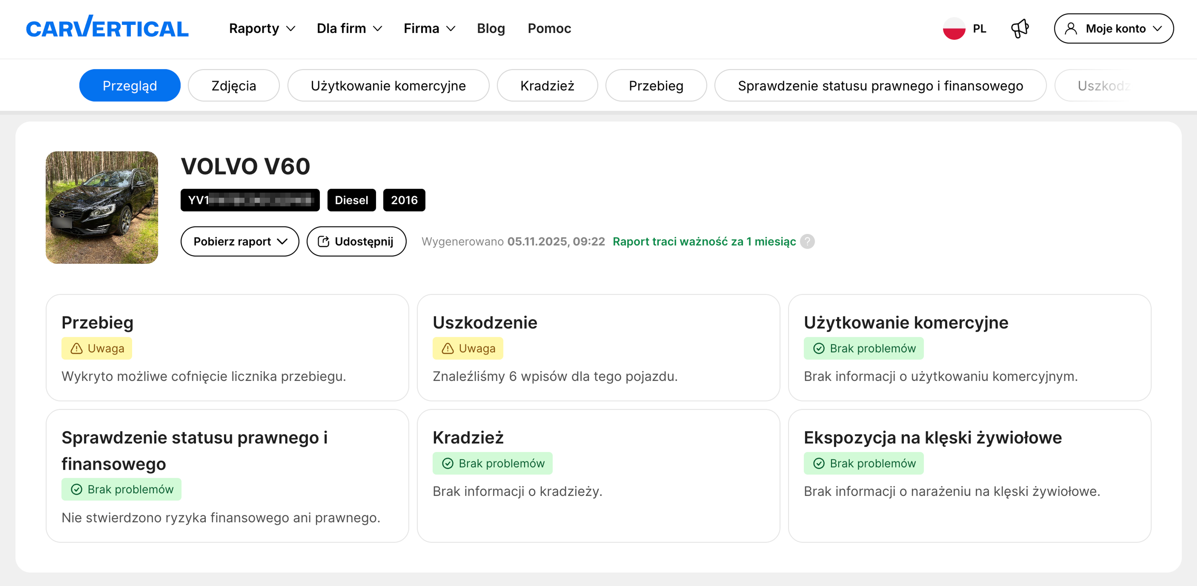 Co może ujawnić raport historii pojazdu