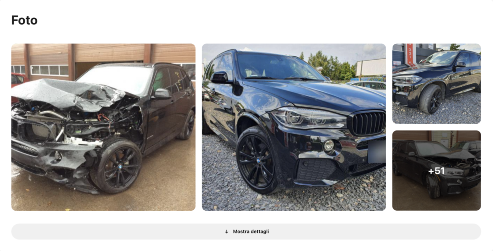 Foto BMW dopo un incidente ritrovate in carVertical, auto danneggiata, veicolo distrutto, auto prima e dopo gravi riparazioni