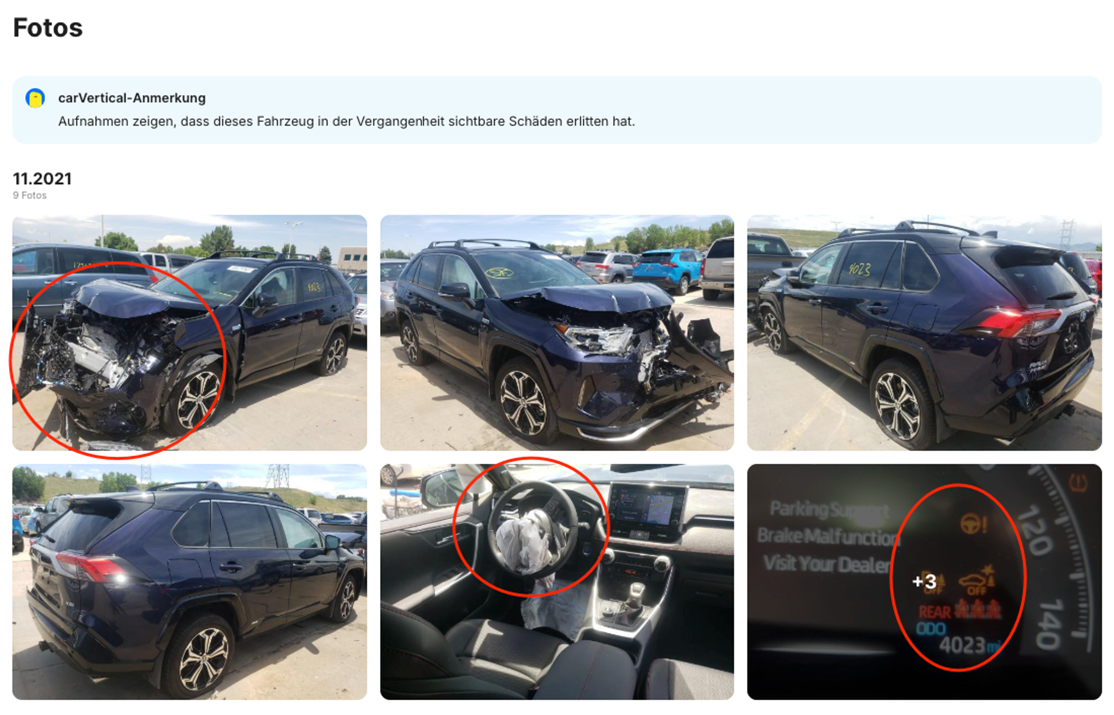 Beschädigter Toyota RAV4