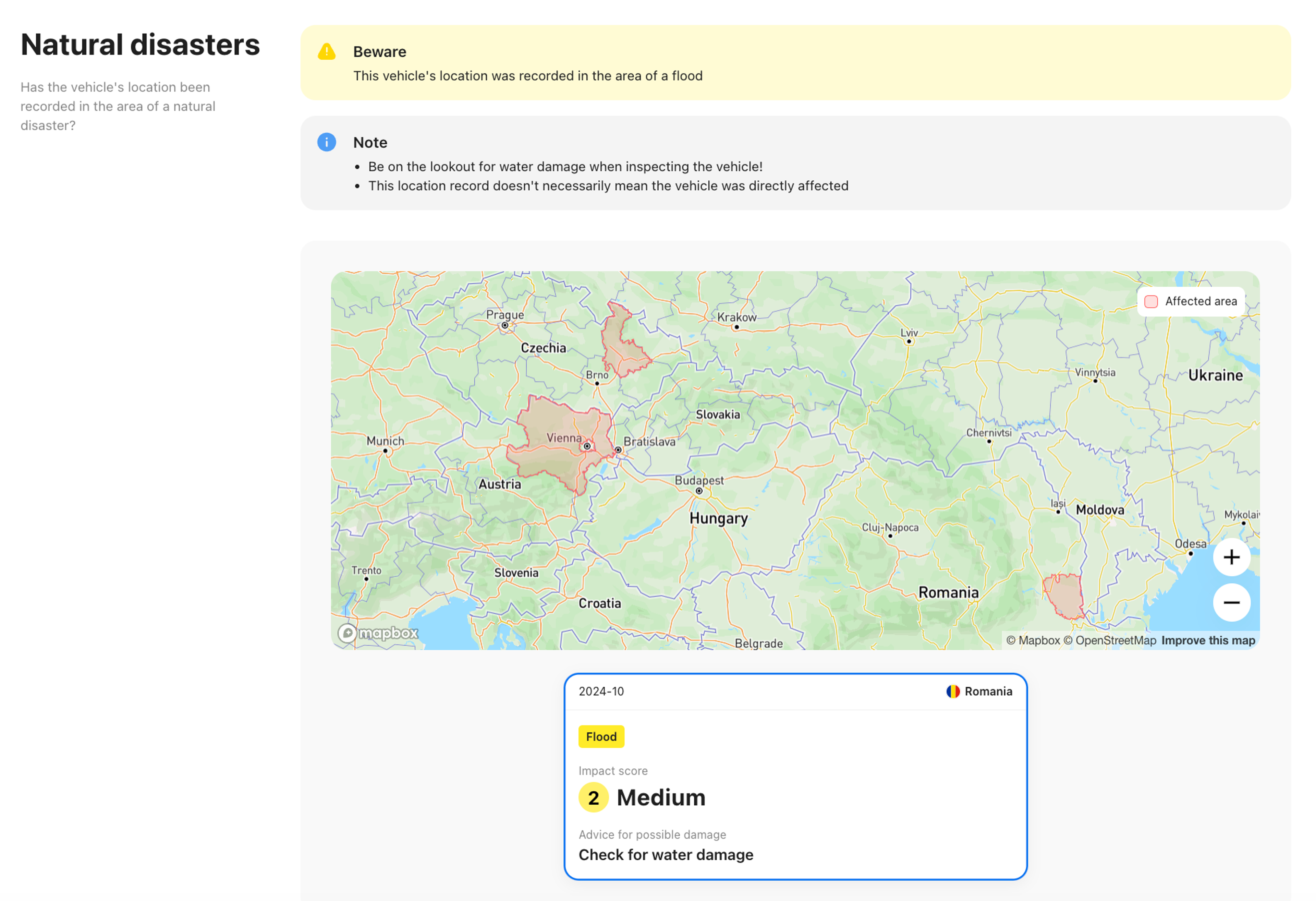 natural disasters in carVertical report