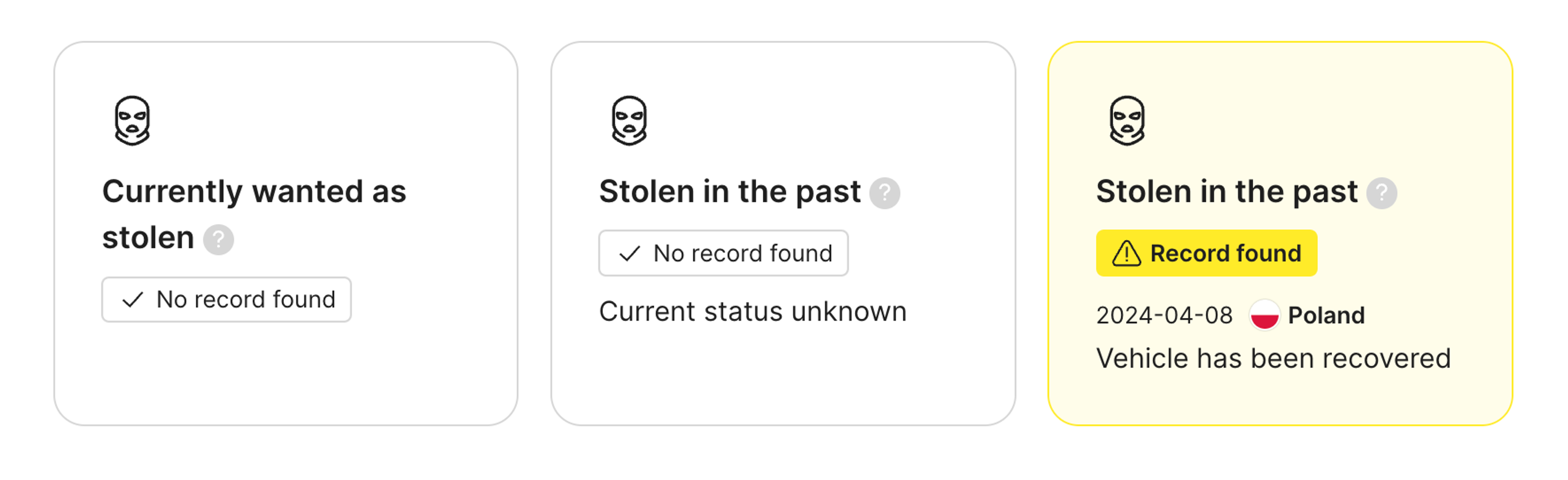 vehicle status