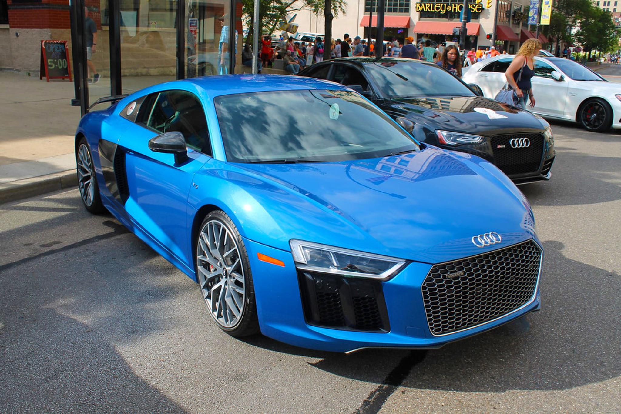 Metallic blue Audi R8