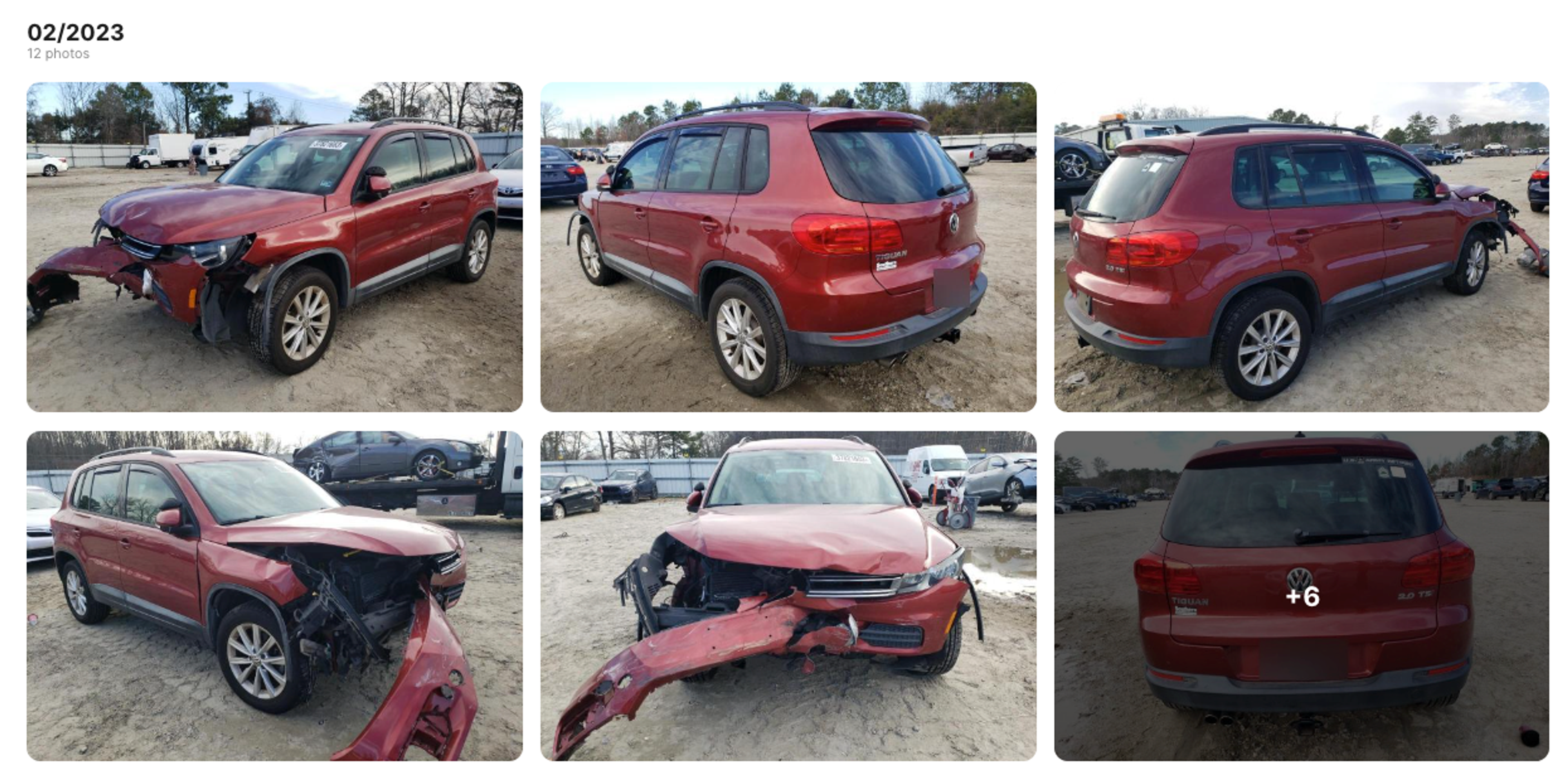 Damaged Volkswagen Tiguan