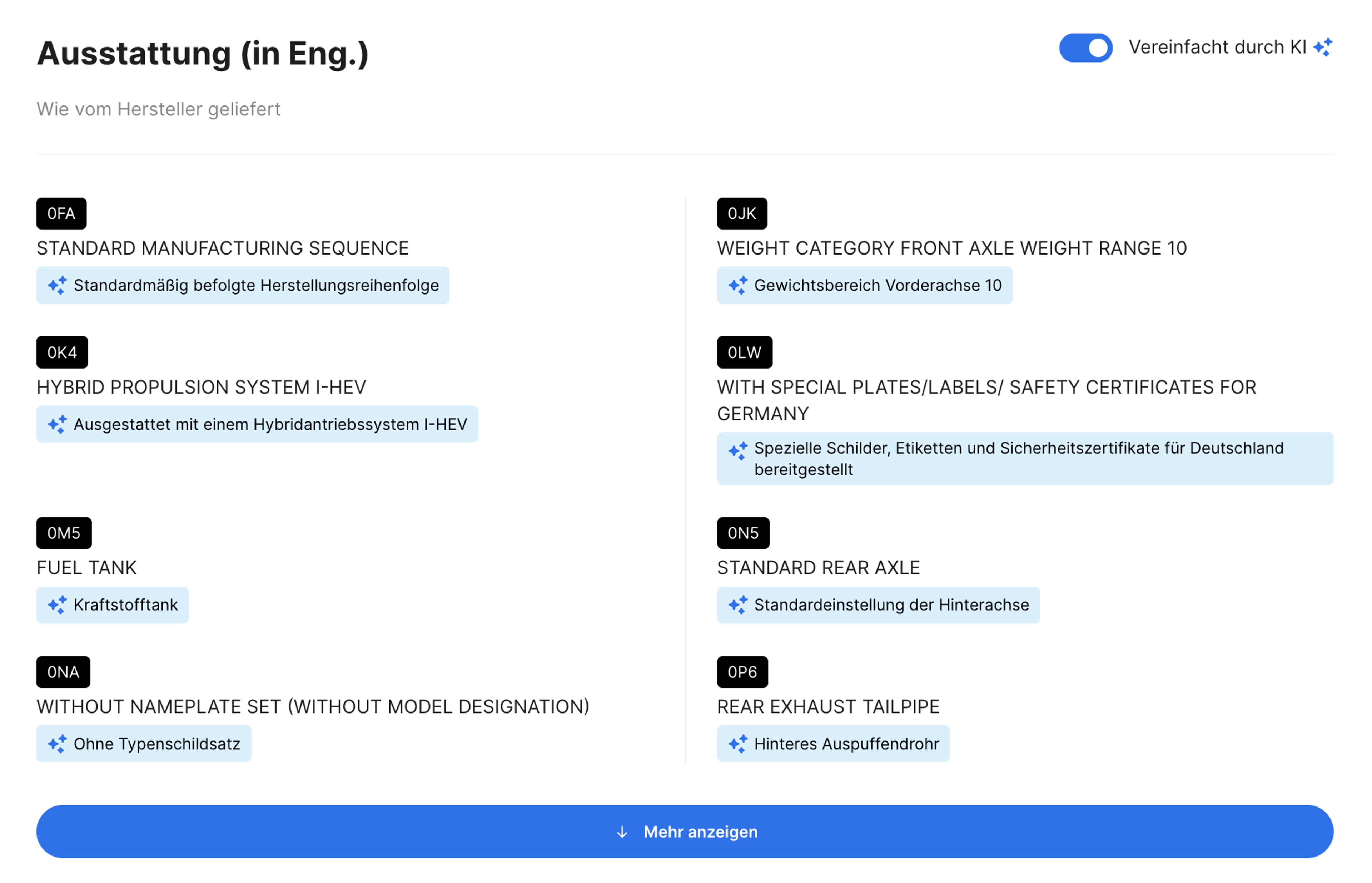 Vereinfachen Sie mit der KI-Funktion im carVertical-Bericht