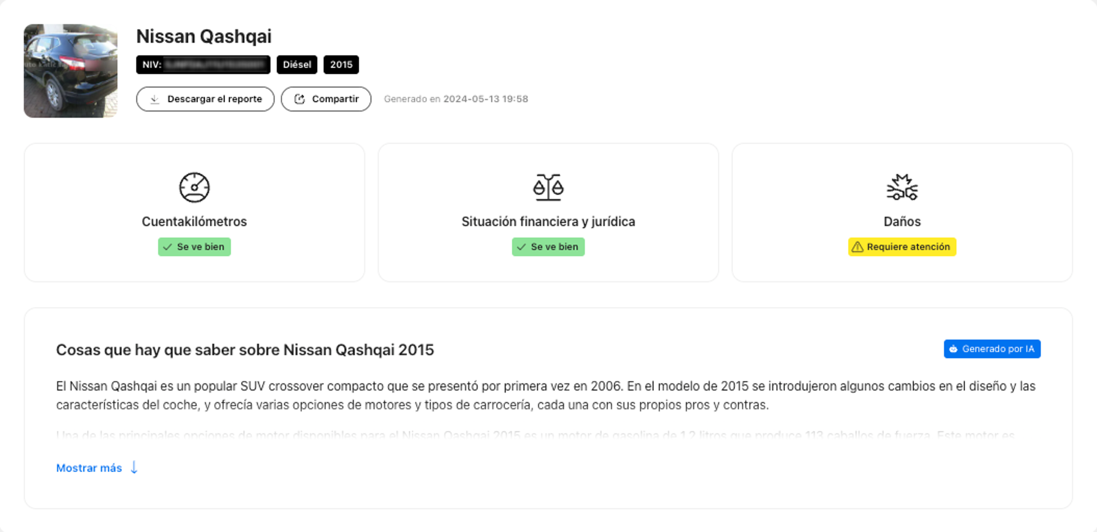 Informe histórico del Nissan Qashqai