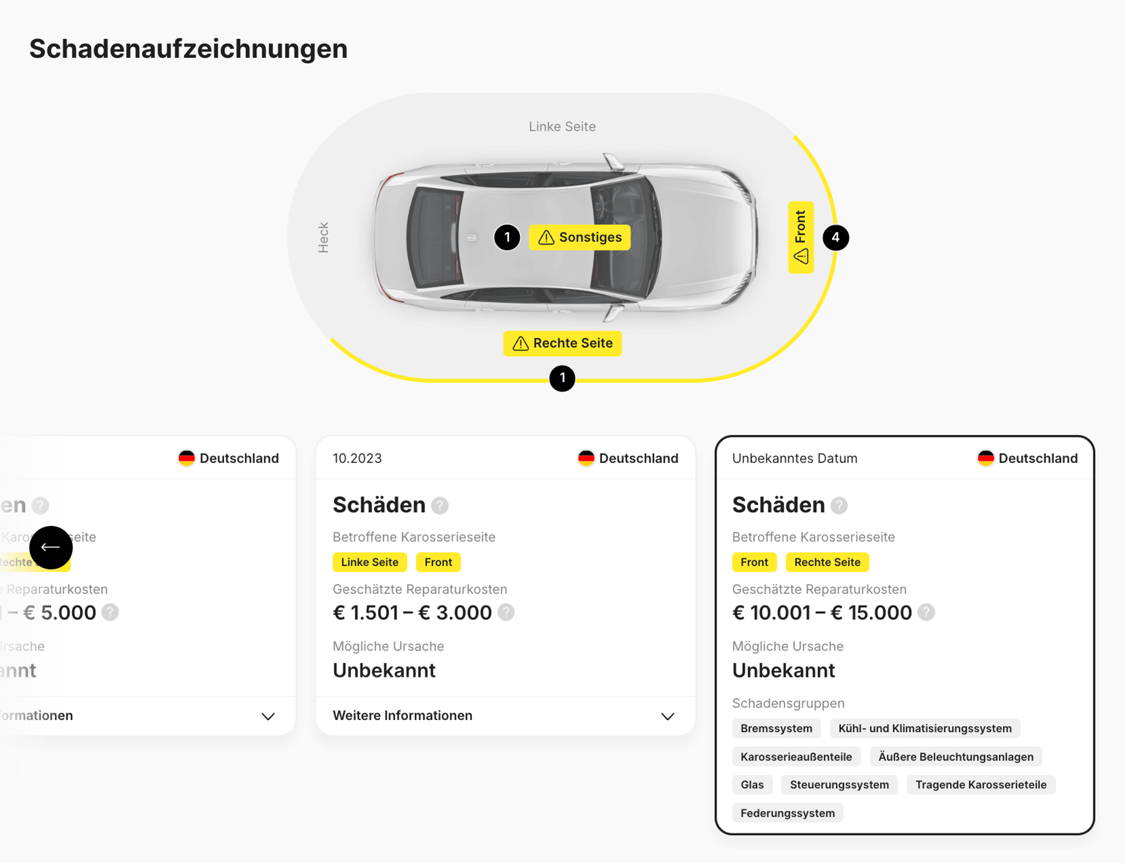 Abschnitt „Schäden”