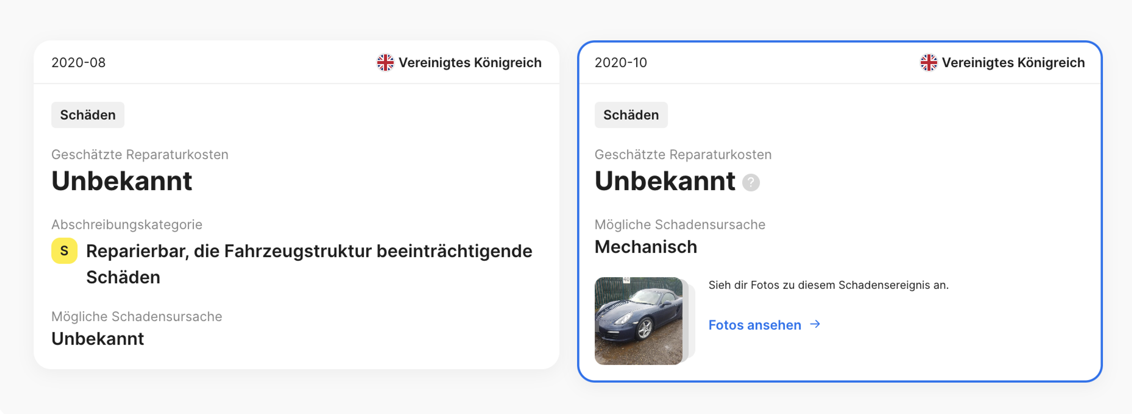 Passende Schadenfotos