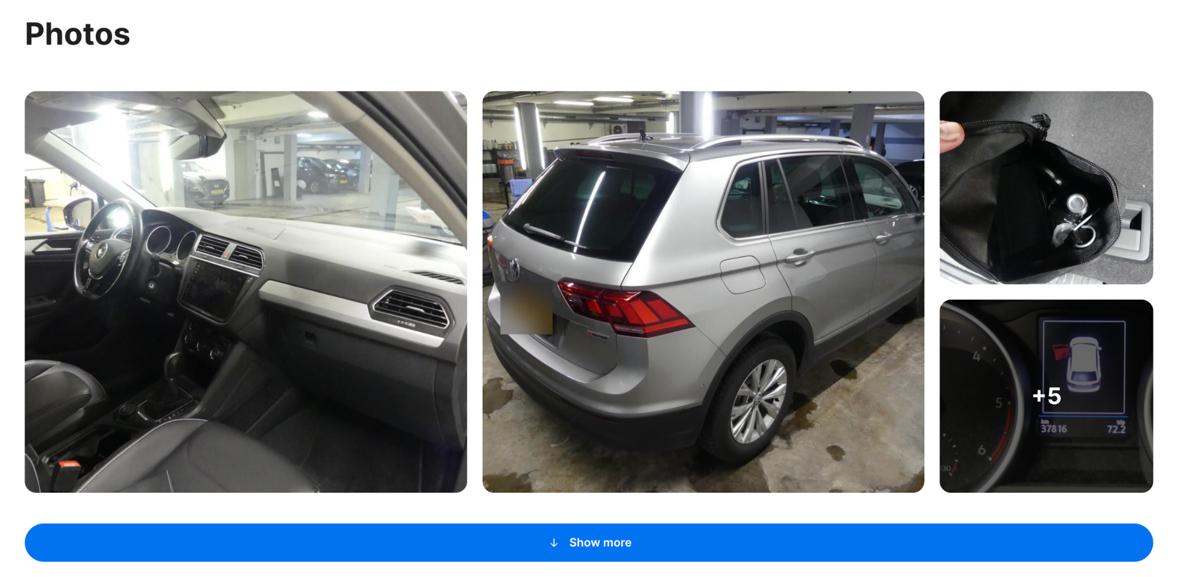 Photos section in carVertical report