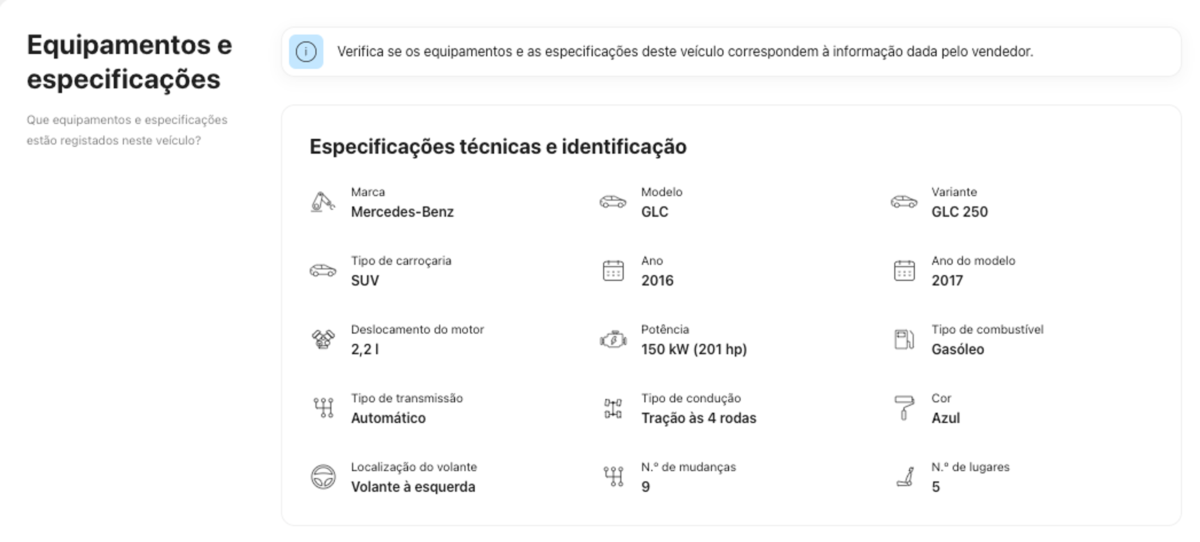 Especificações da série BMW 5 encontradas em um relatório de história do veículo