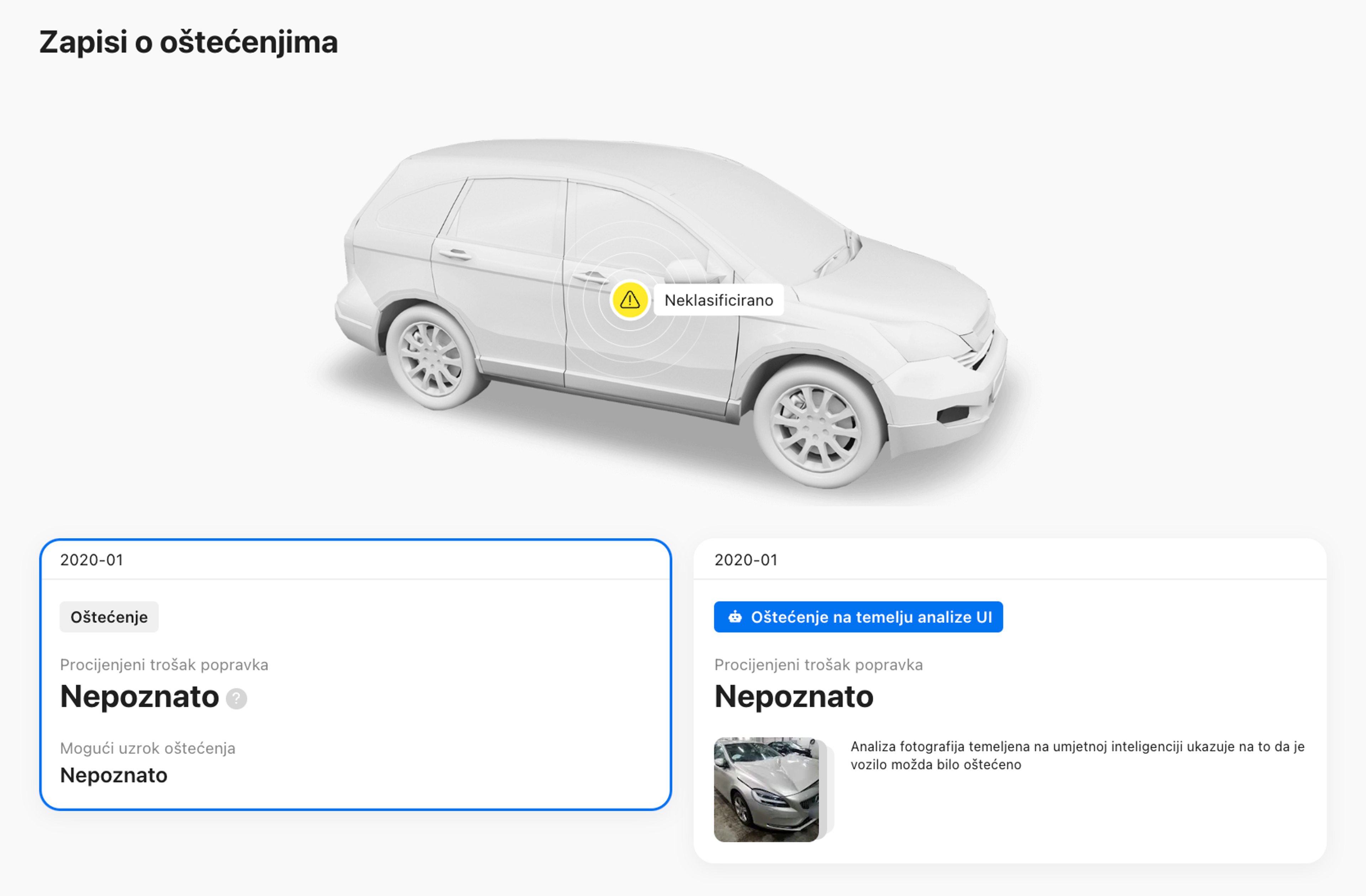 AI je otkrio štetu na fotografijama vozila