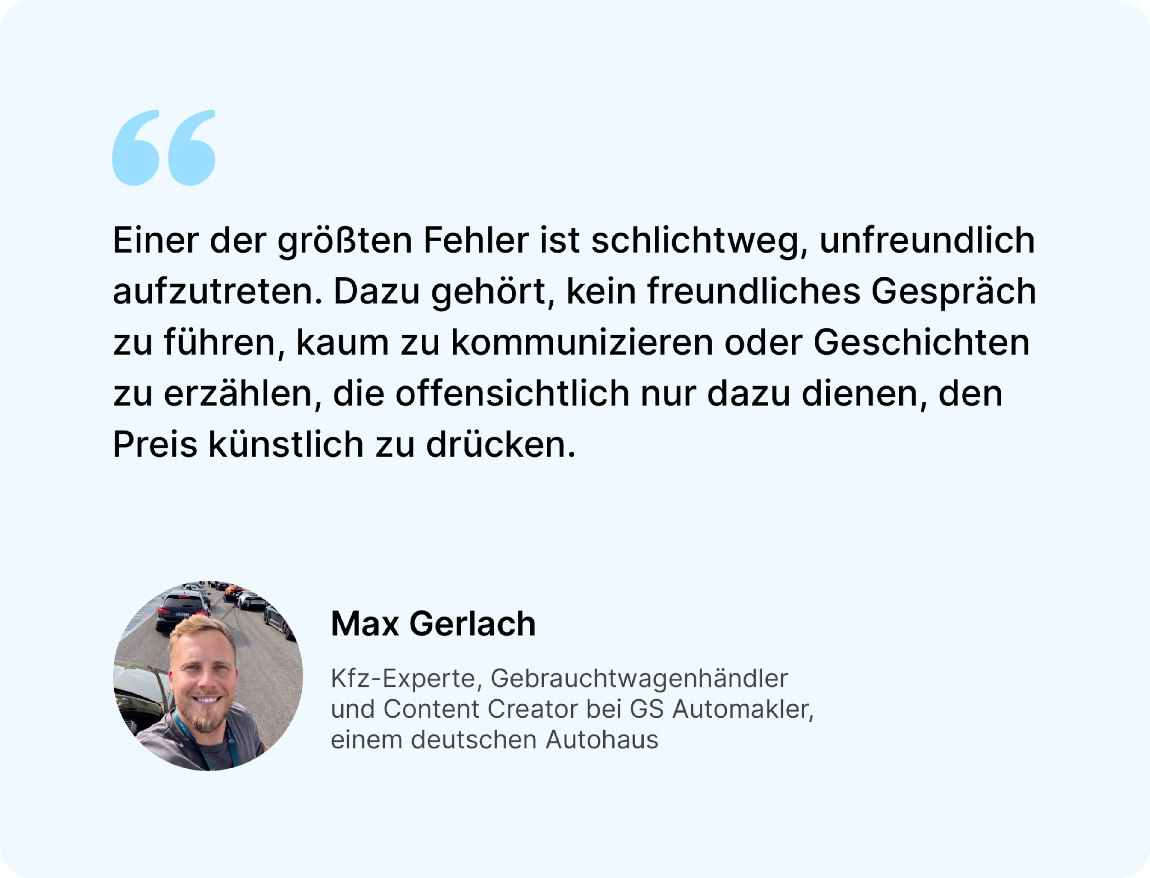 Zitat über unfreundliches Verhalten bei Preisverhandlungen.