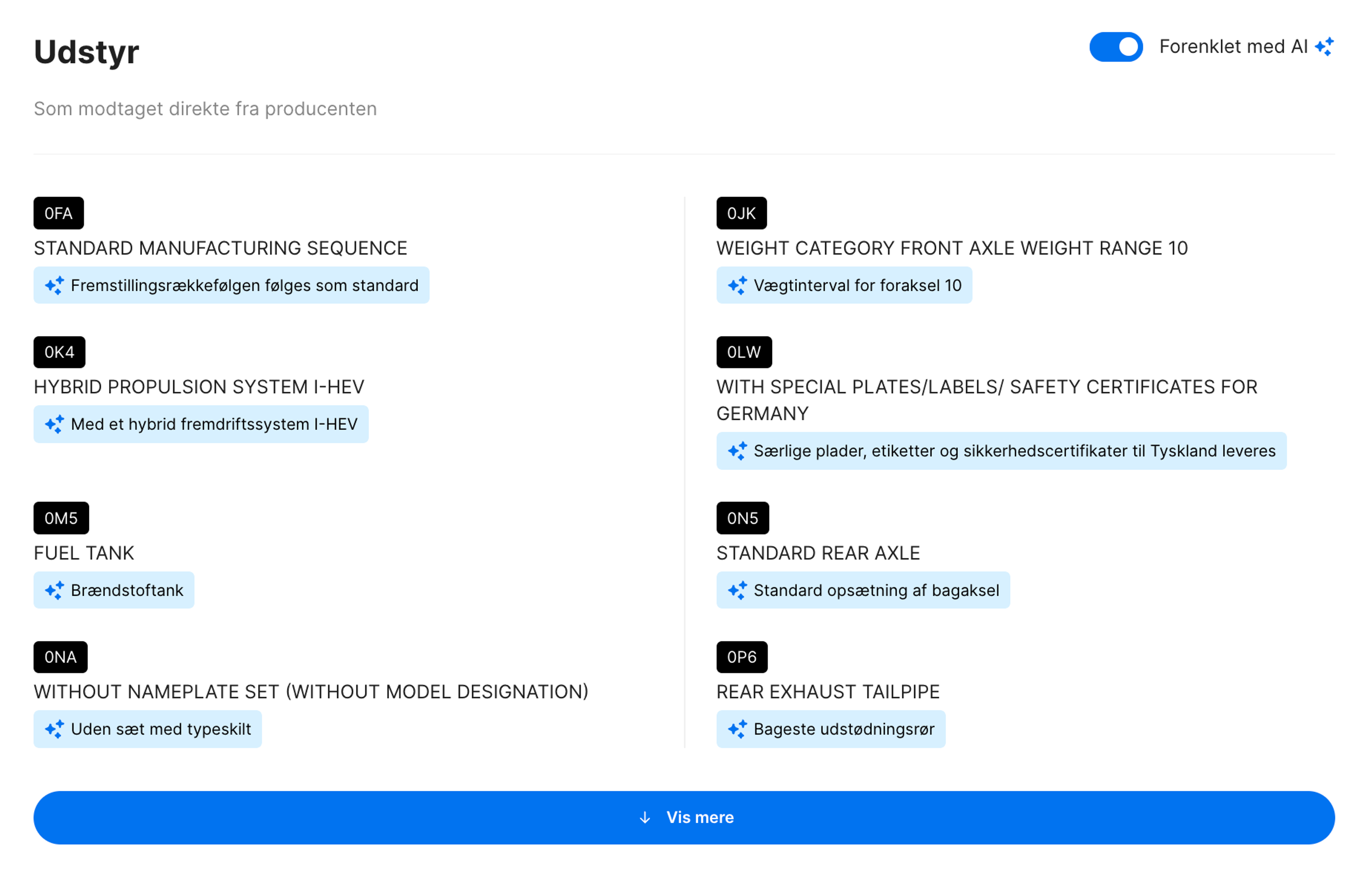 Forenkle med AI-funktionen i carVertical rapport