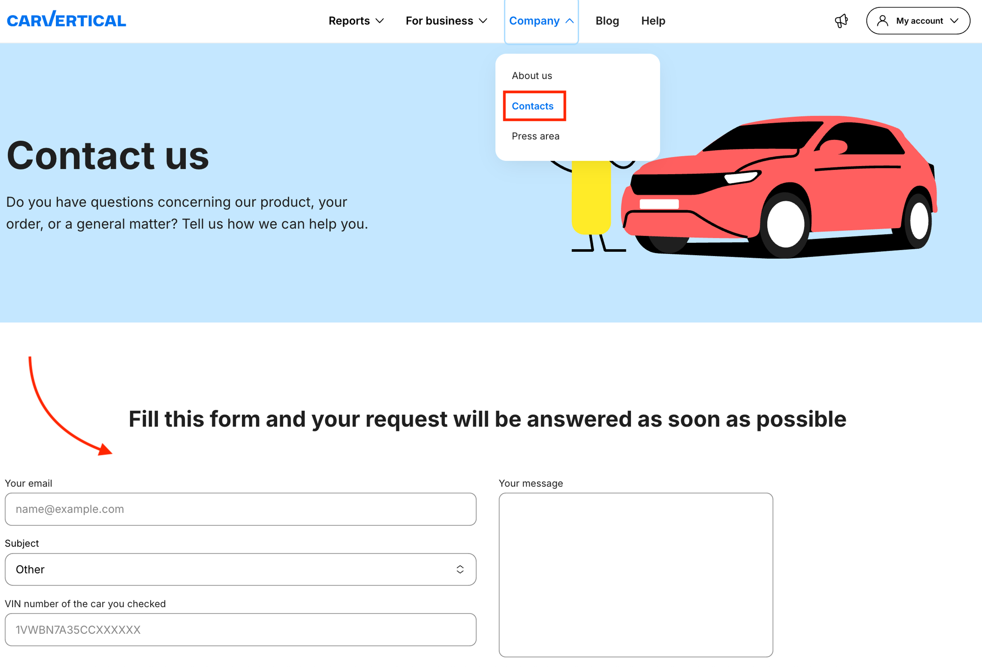 contact form