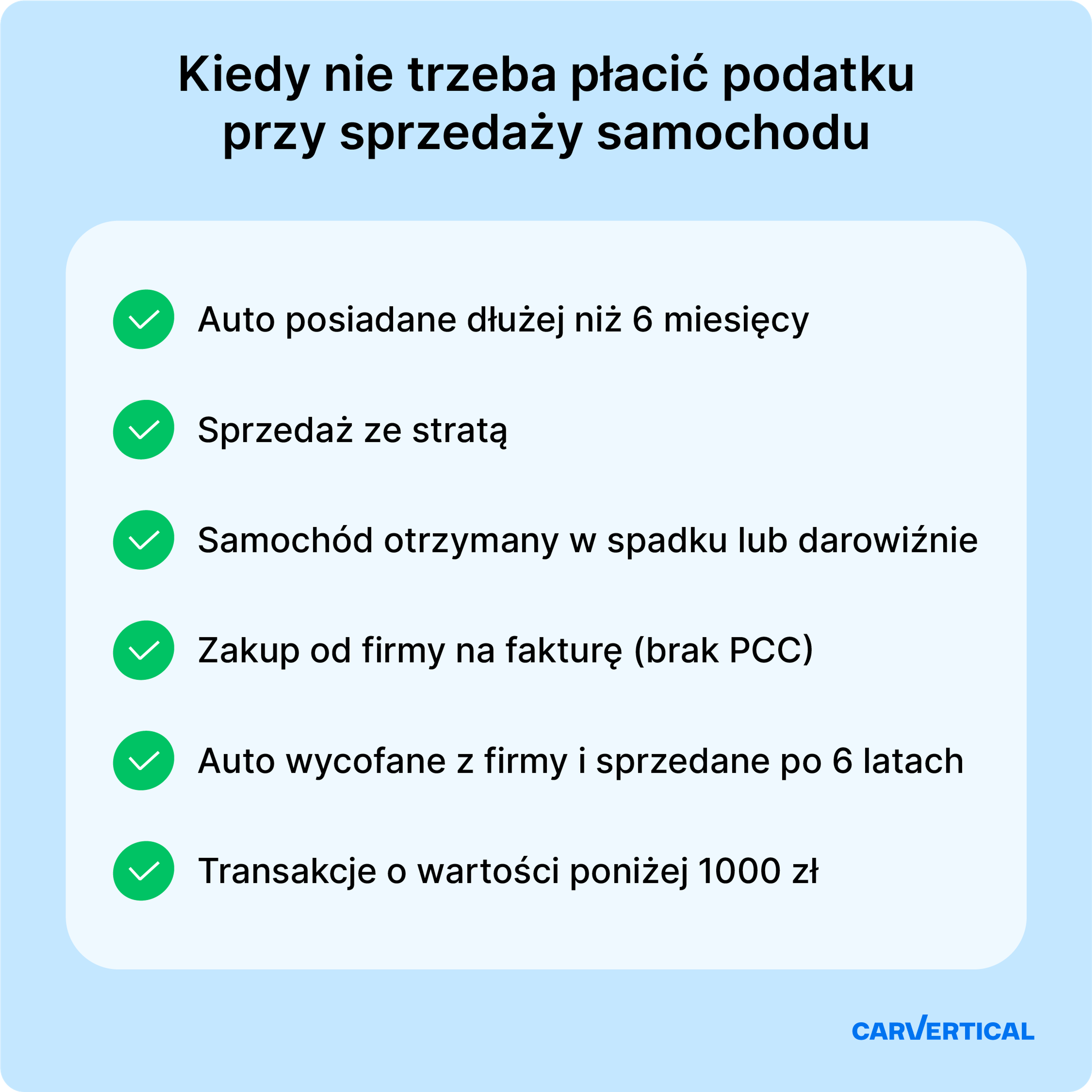 Lista sytuacji, w których nie płacisz podatku przy sprzedaży auta