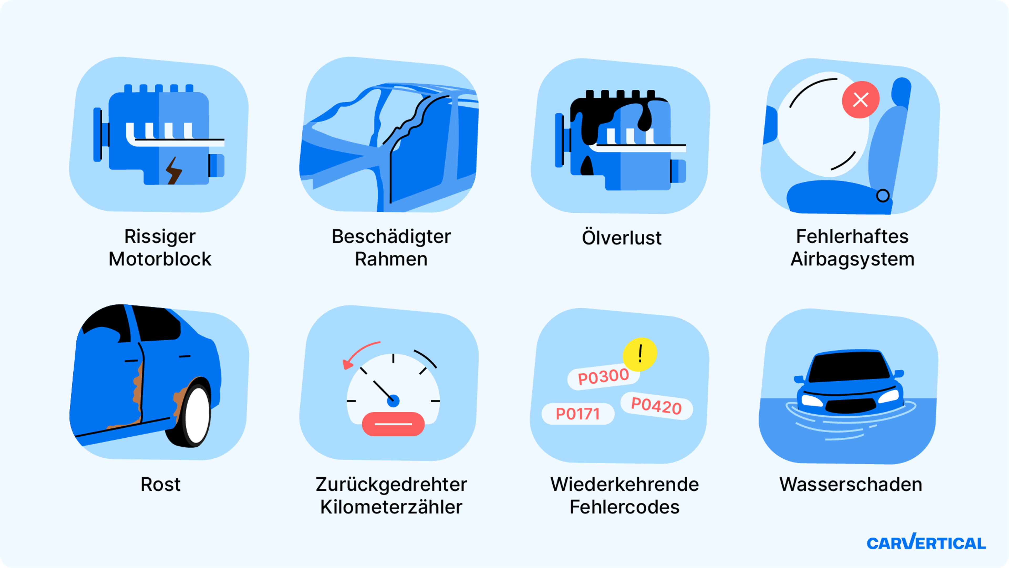 Einige Beispiele für versteckte Fahrzeugschäden