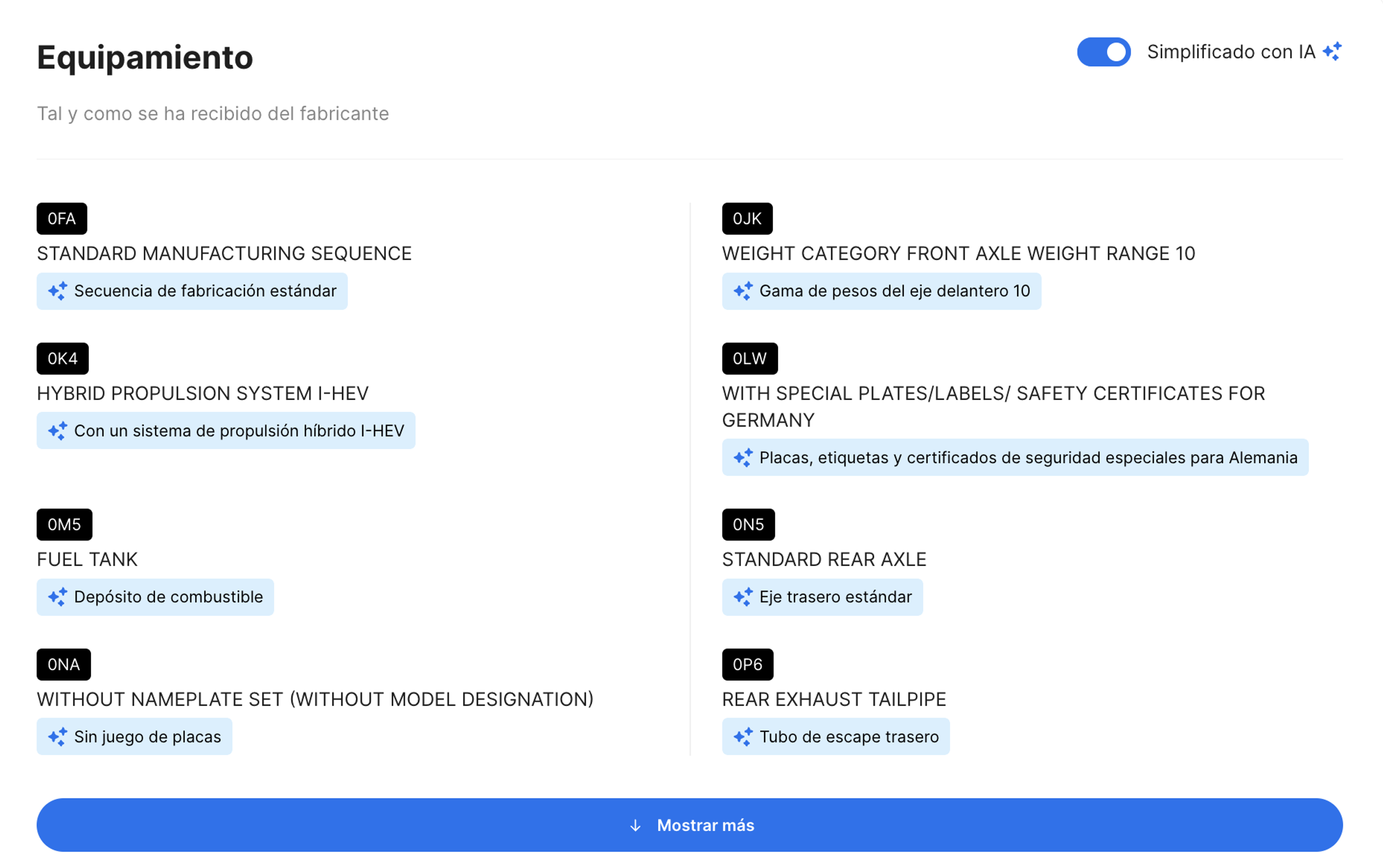 Simplifique con la función de IA en el informe carVertical