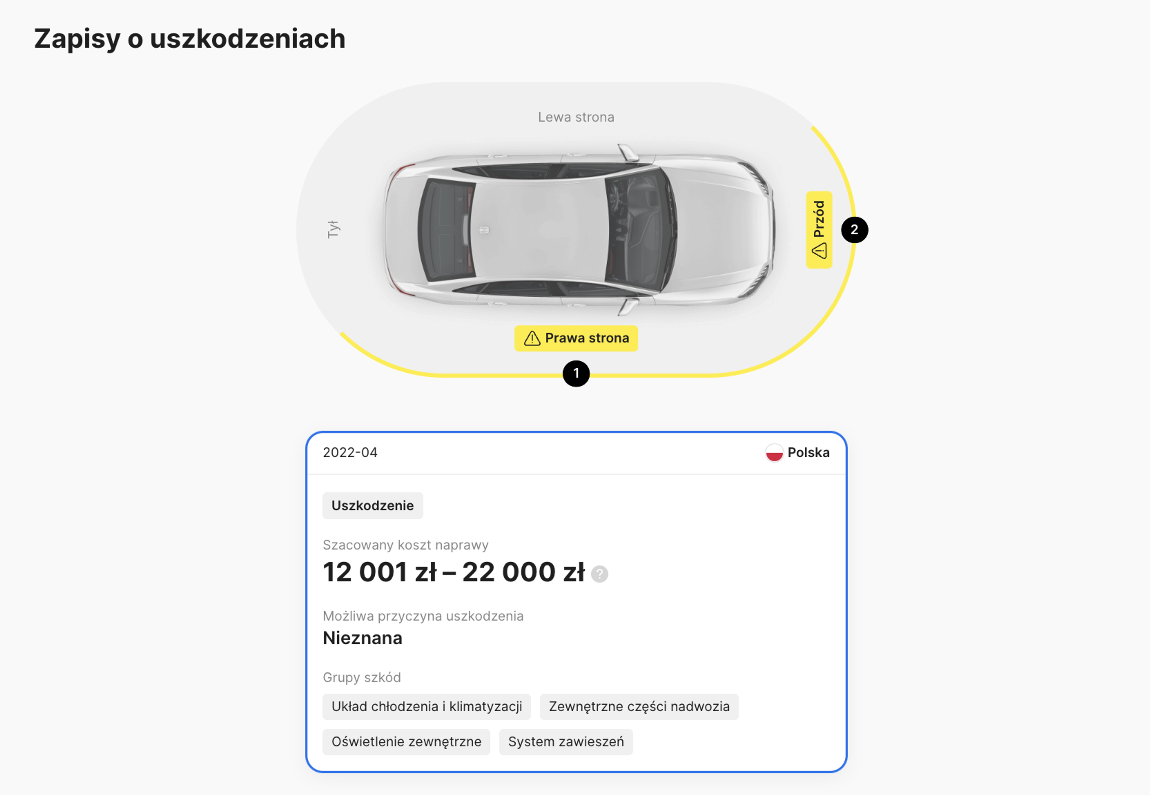 Rejestry uszkodzeń